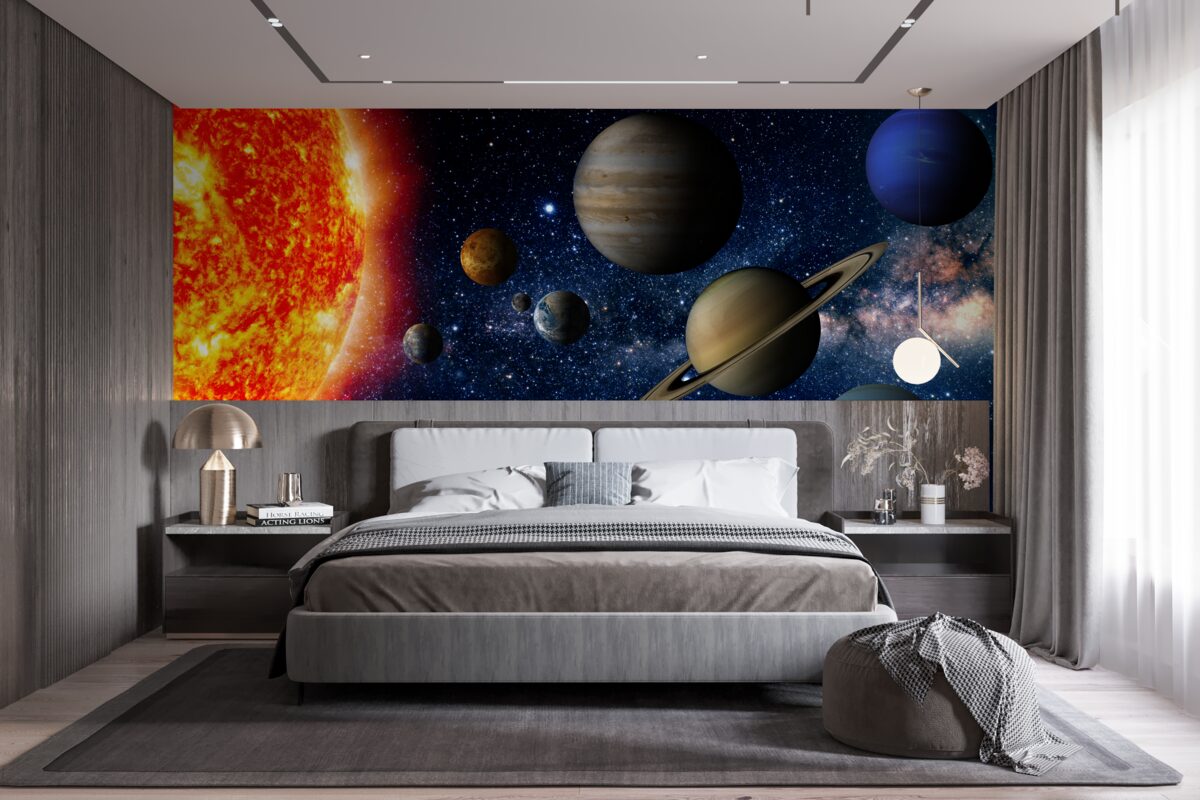 Papier peint le rapport entre les planètes et le soleil