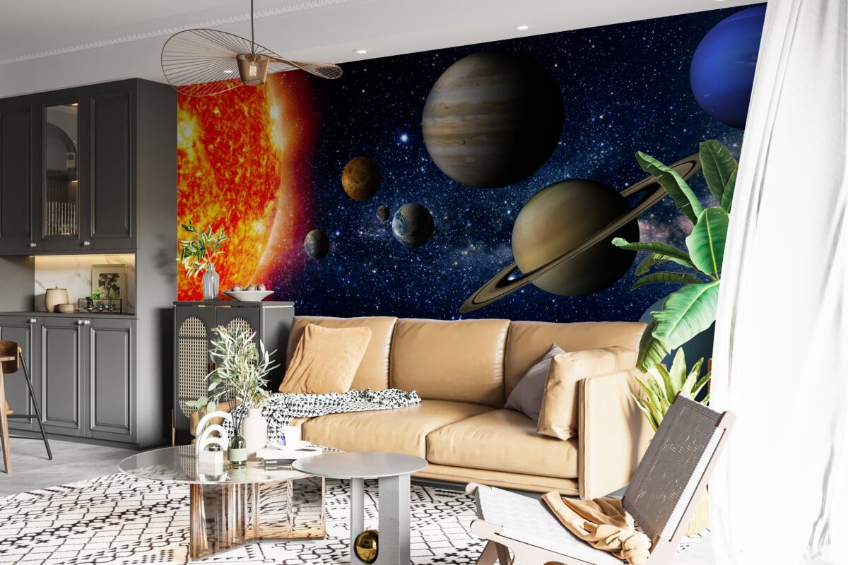 Papier peint le rapport entre les planètes et le soleil