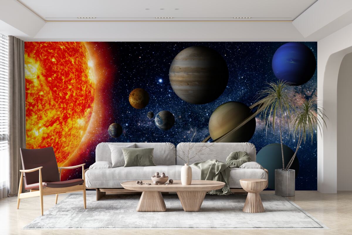 Papier peint le rapport entre les planètes et le soleil