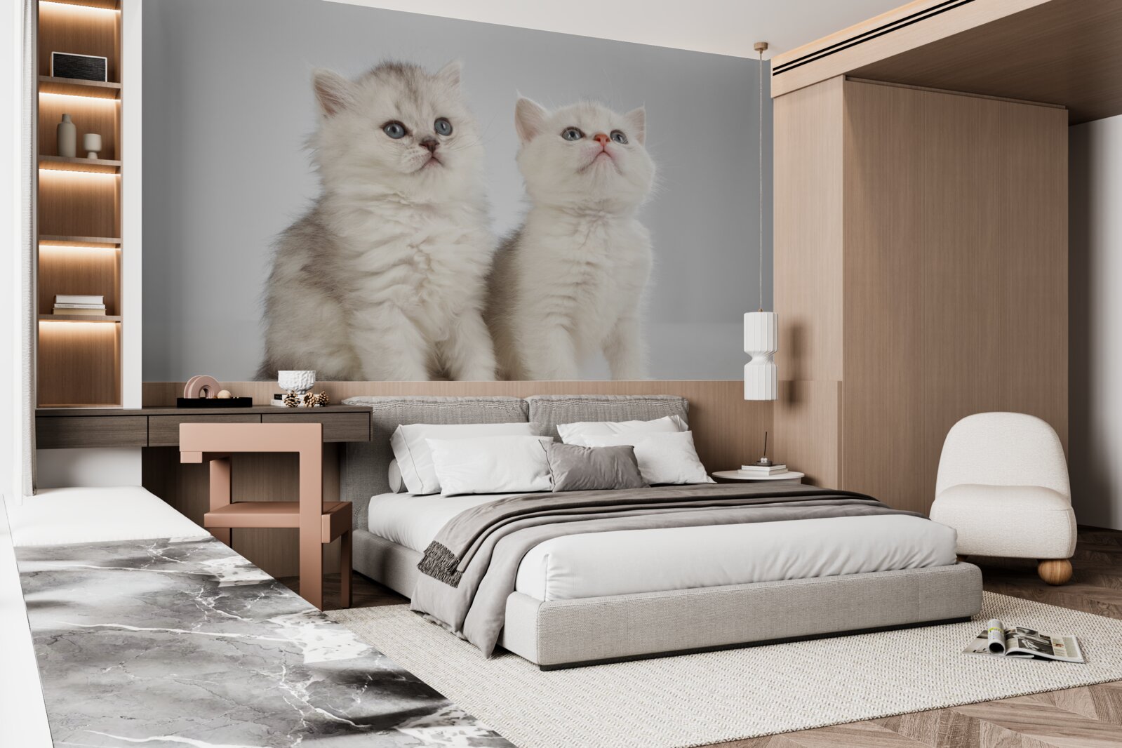 Papier peint observer deux petits chats