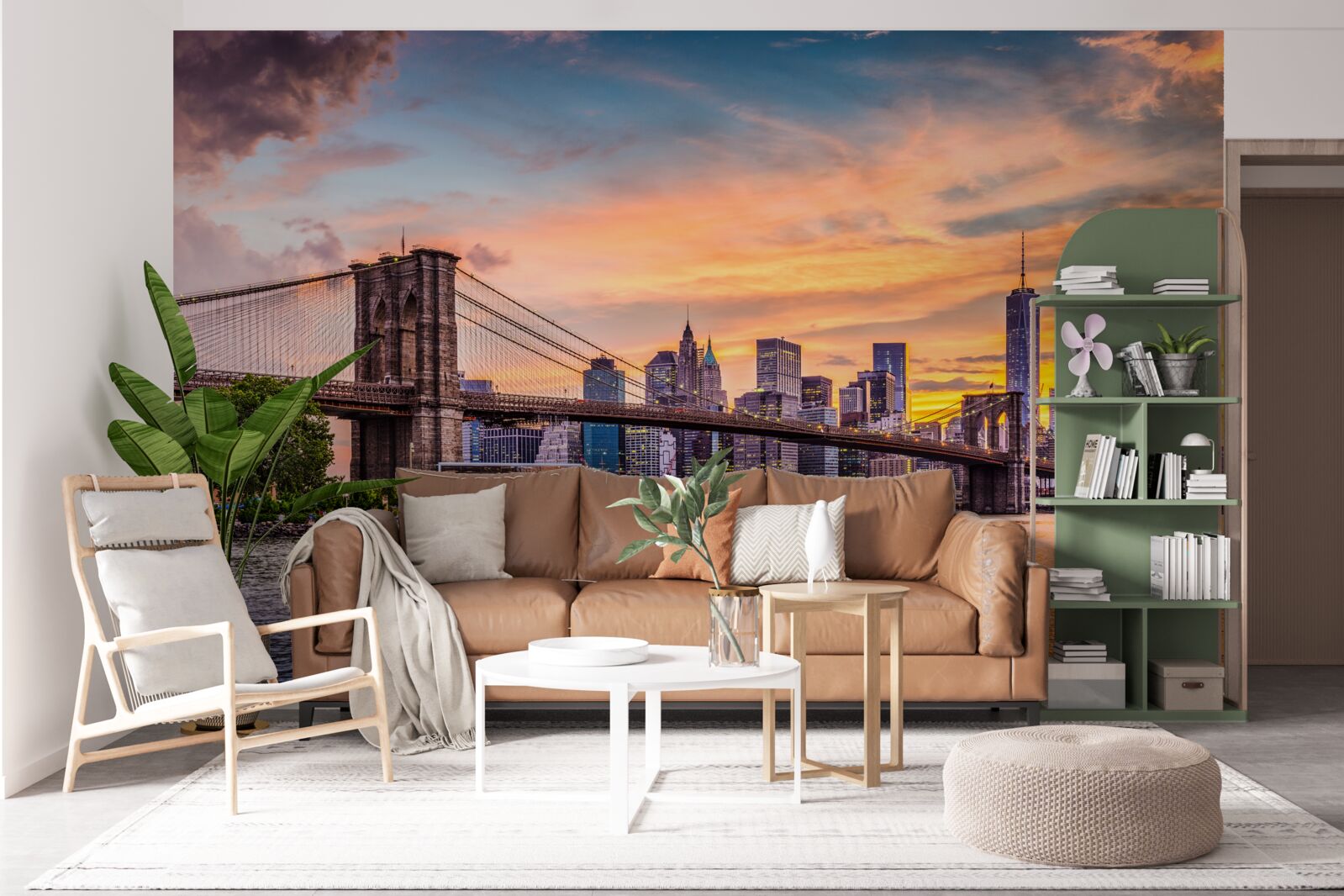 Papier peint Aube sur le pont de Brooklyn