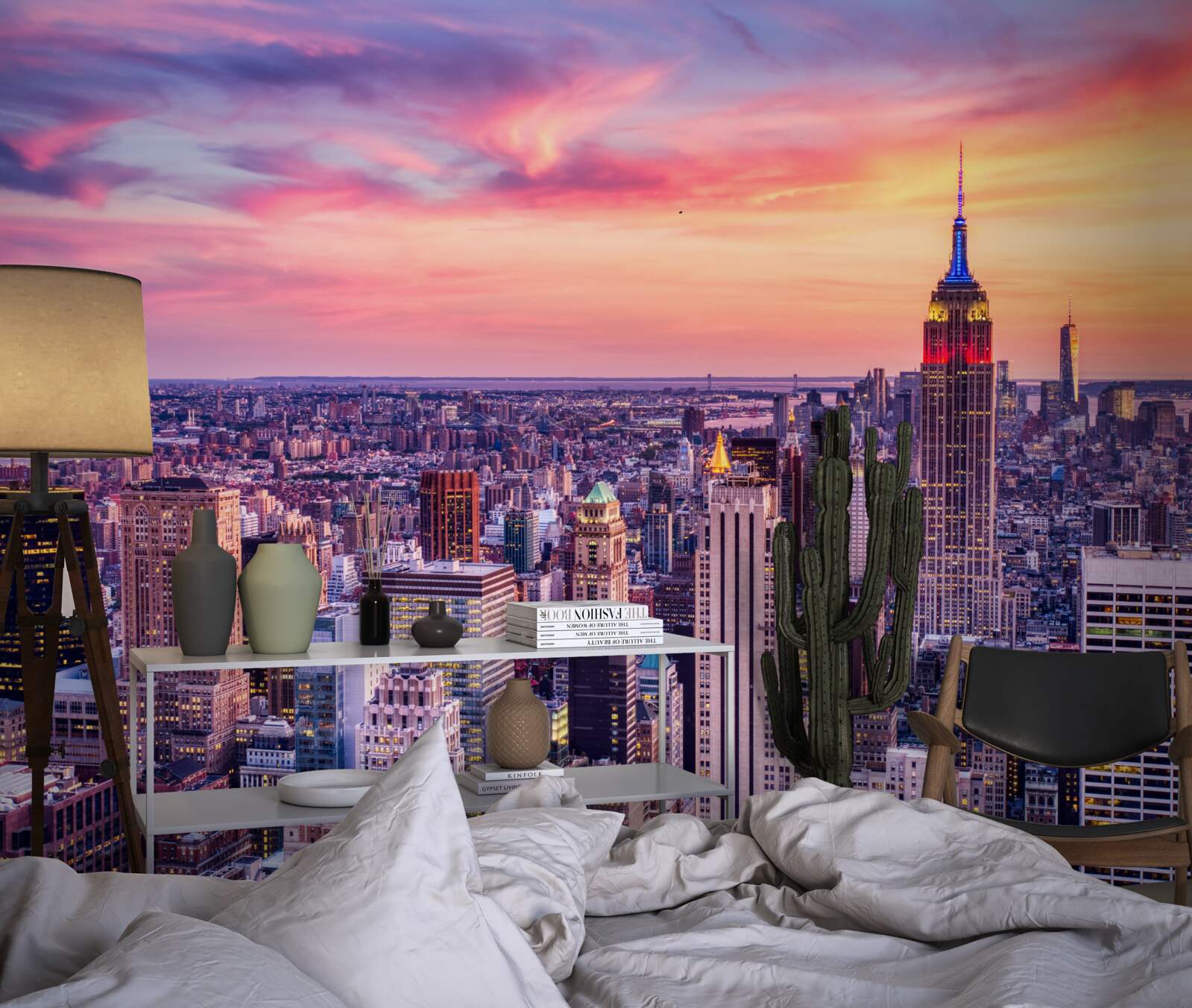 Papier peint lever de soleil à new york