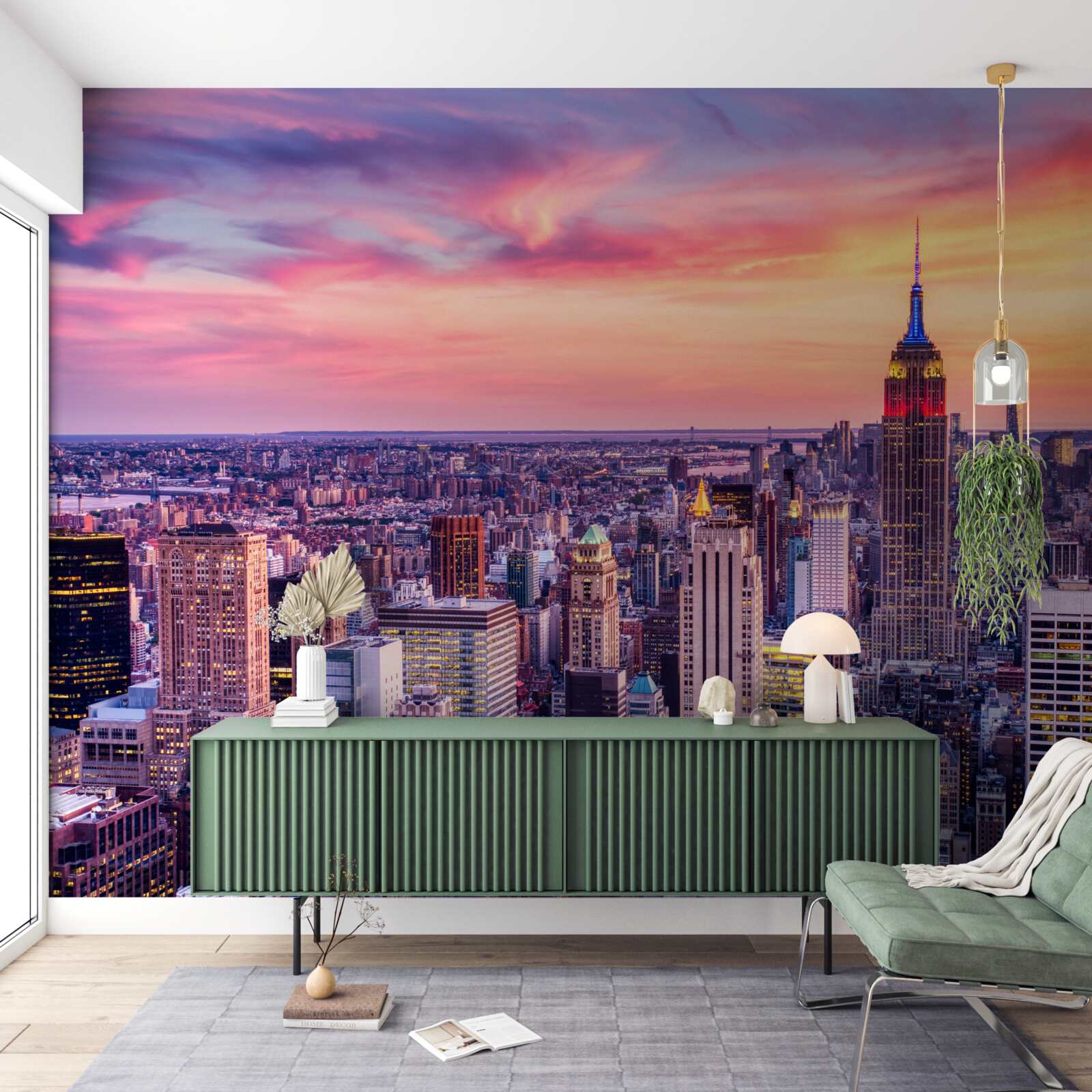 Papier peint lever de soleil à new york