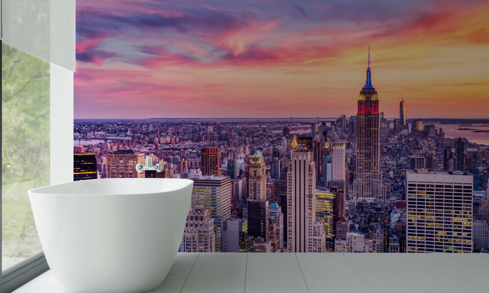 Papier peint lever de soleil à new york