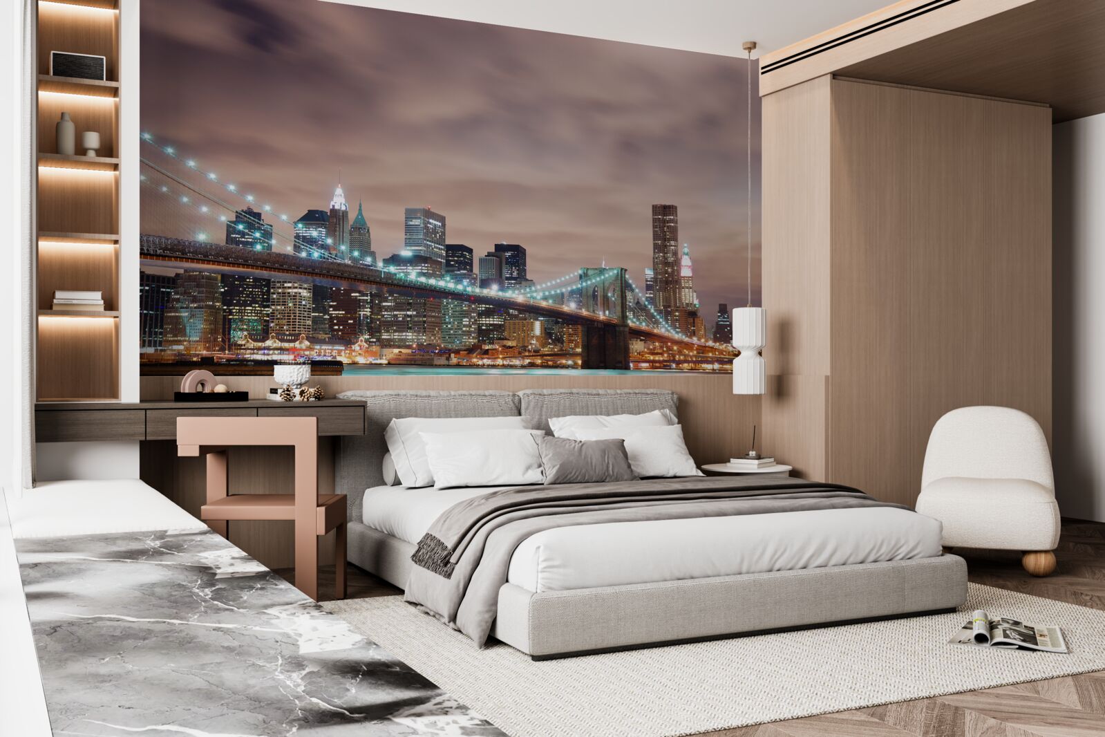 Papier peint la ville de nuit dans les temps modernes