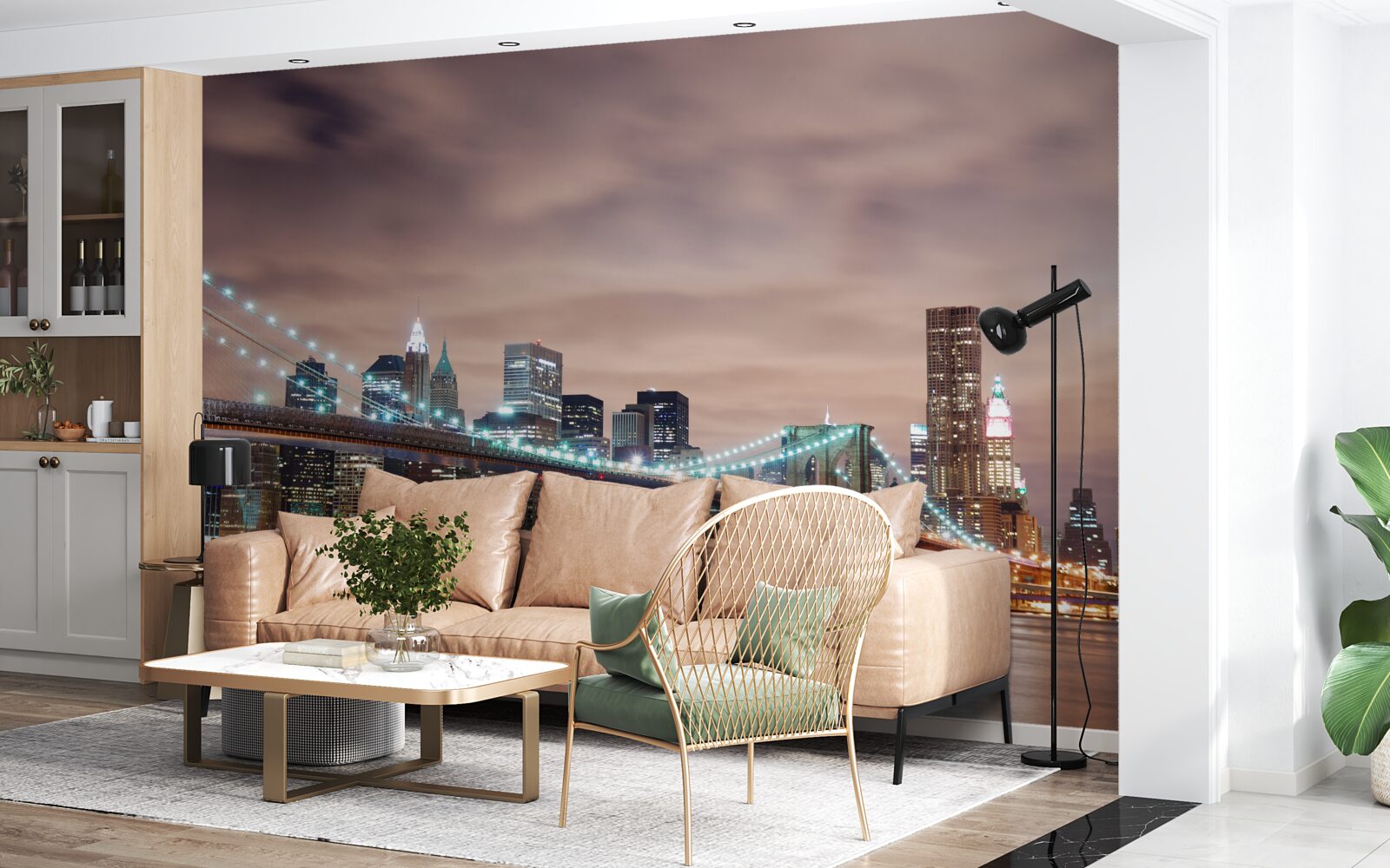 Papier peint la ville de nuit dans les temps modernes