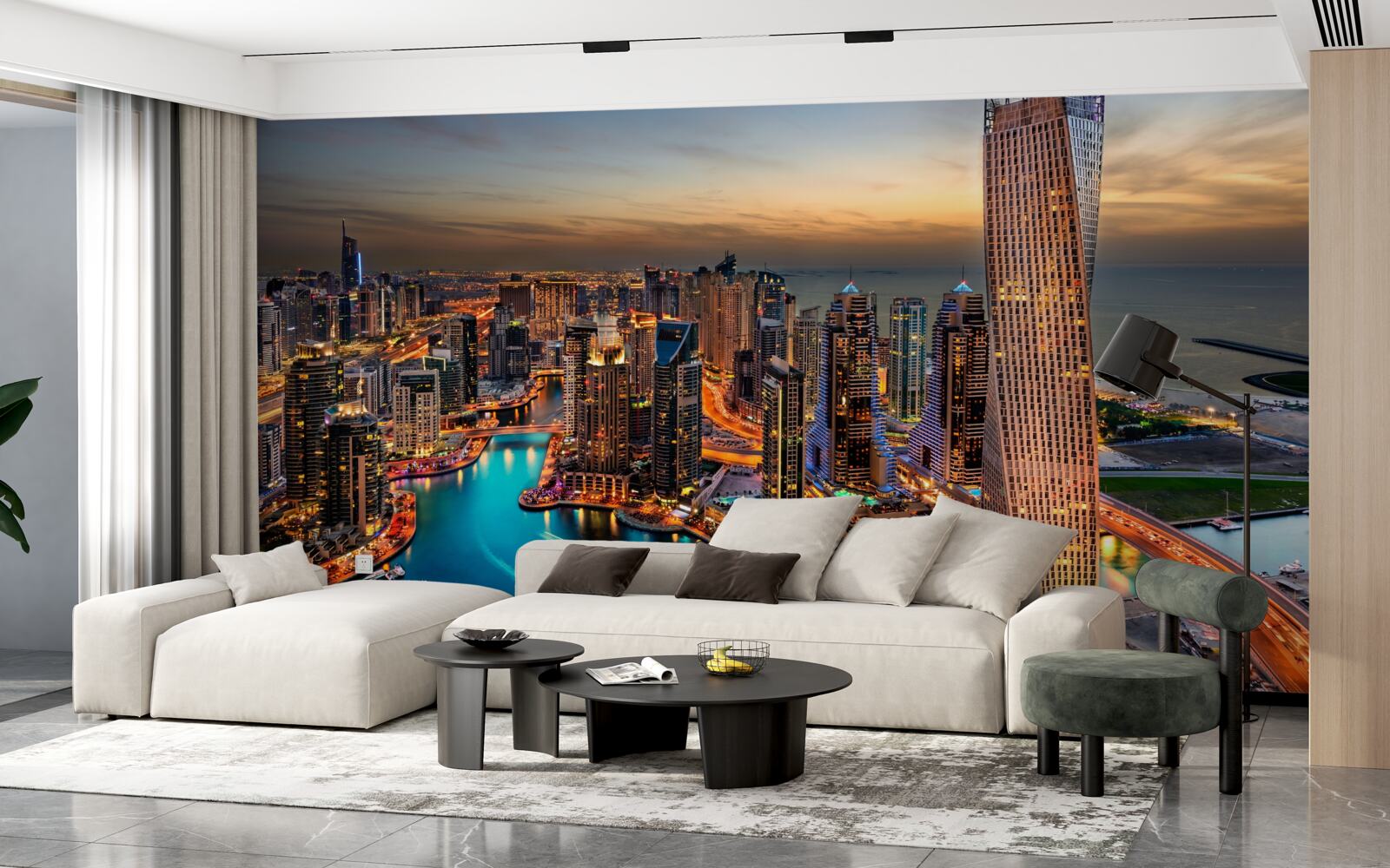 Papier peint horizon de la ville de dubai