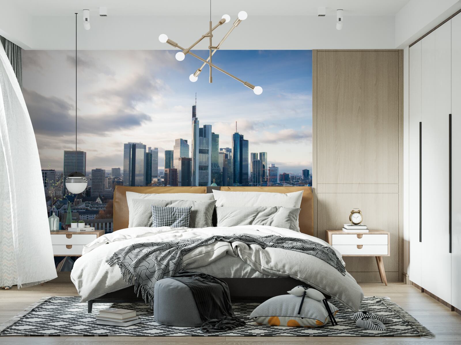 Papier peint panorama de francfort