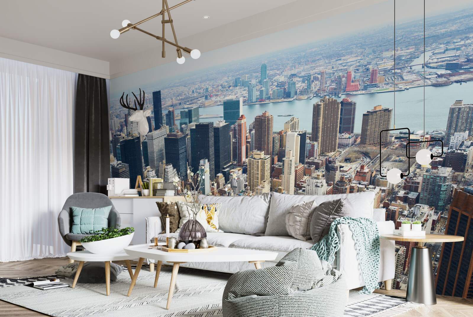 Papier peint les immeubles de new york et leurs toits