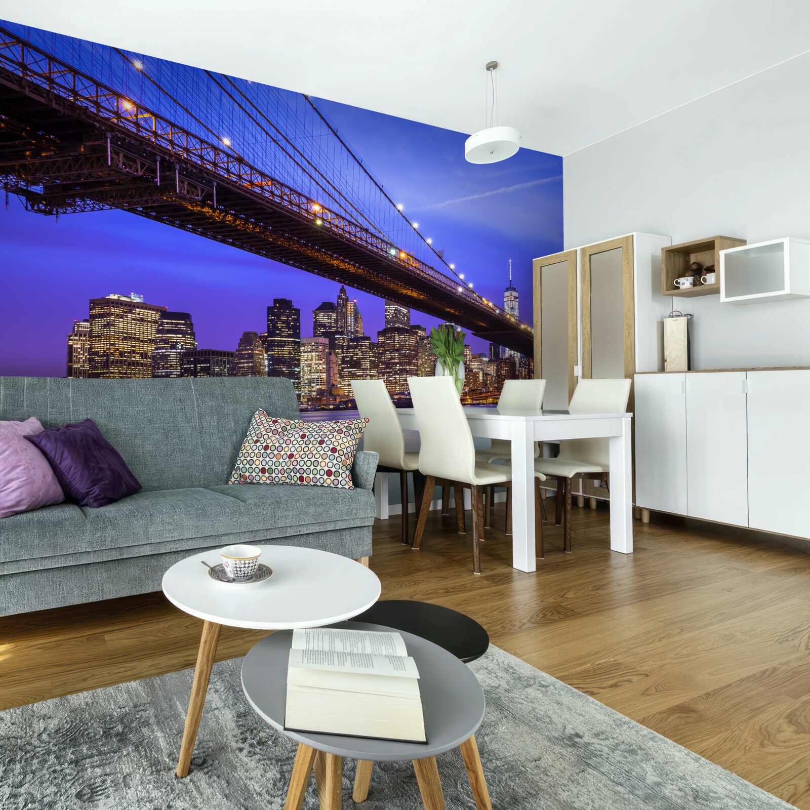 Papier peint vue du pont de brooklyn depuis le bas