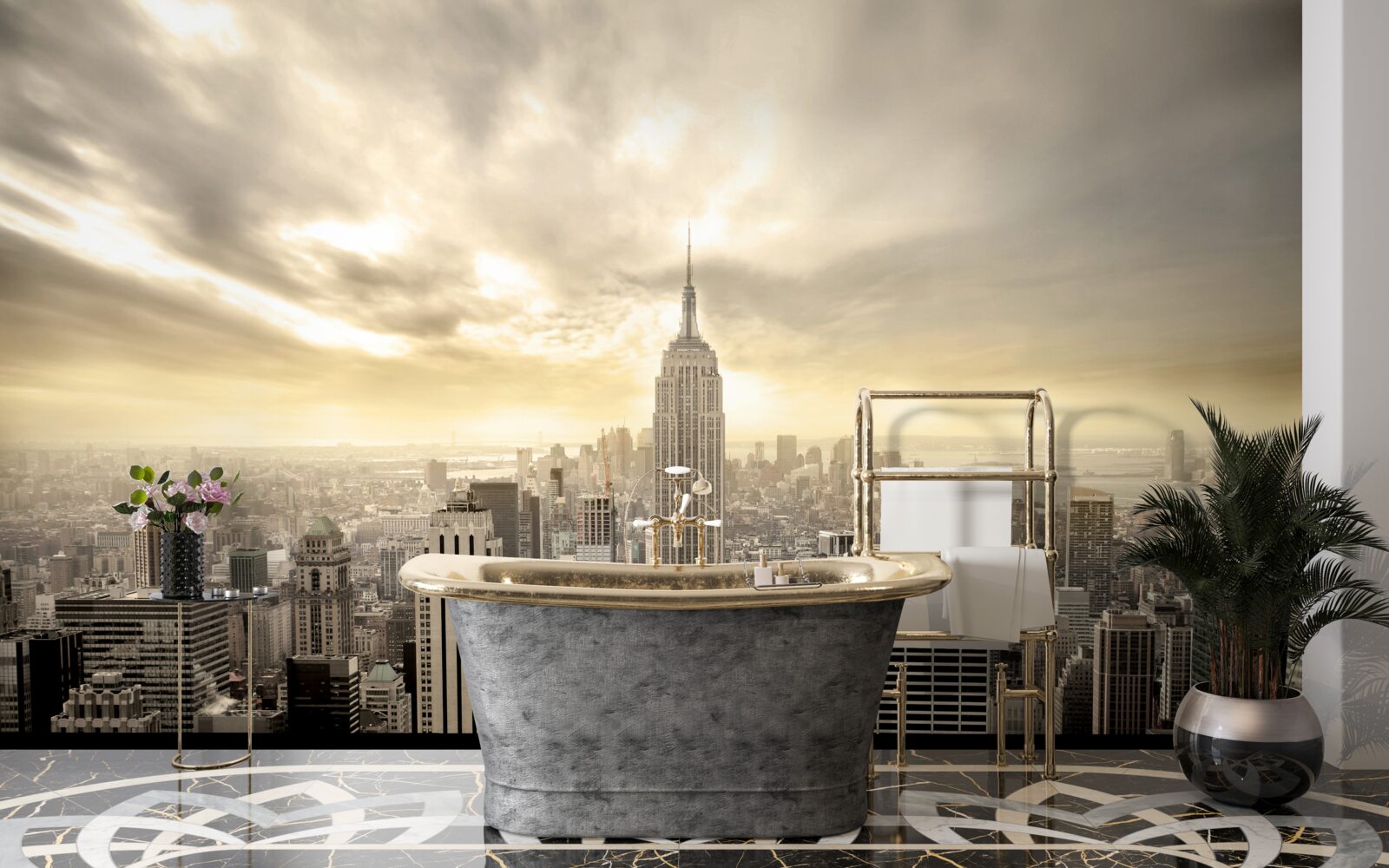 Papier peint la vue à vol d'oiseau de new york est magnifique