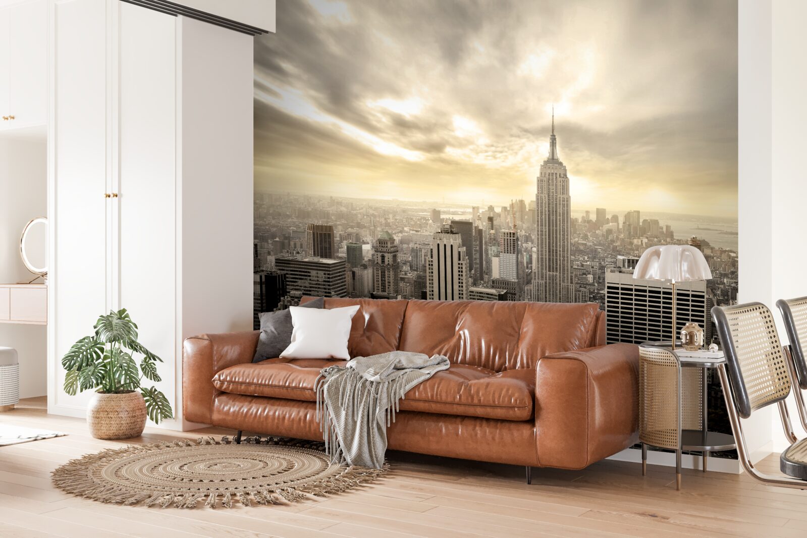 Papier peint la vue à vol d'oiseau de new york est magnifique