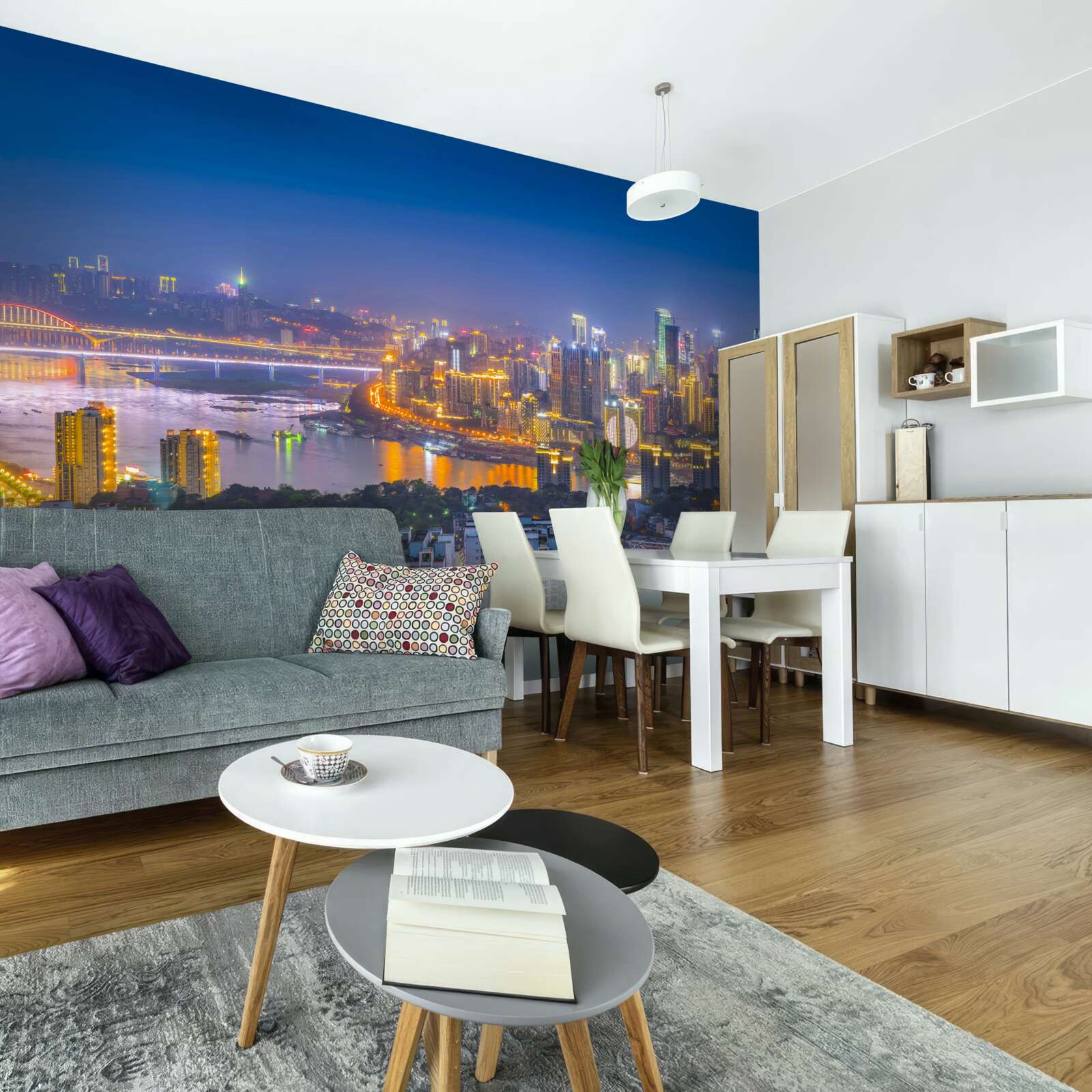 Papier peint la mégapole de la nuit moderne