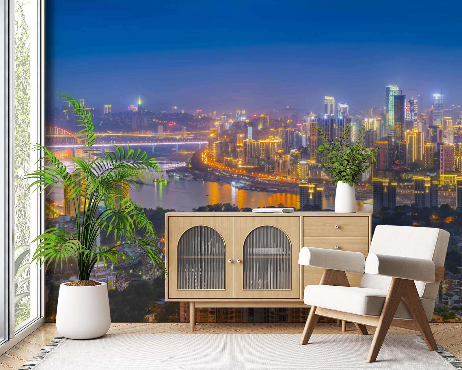 Papier peint la mégapole de la nuit moderne