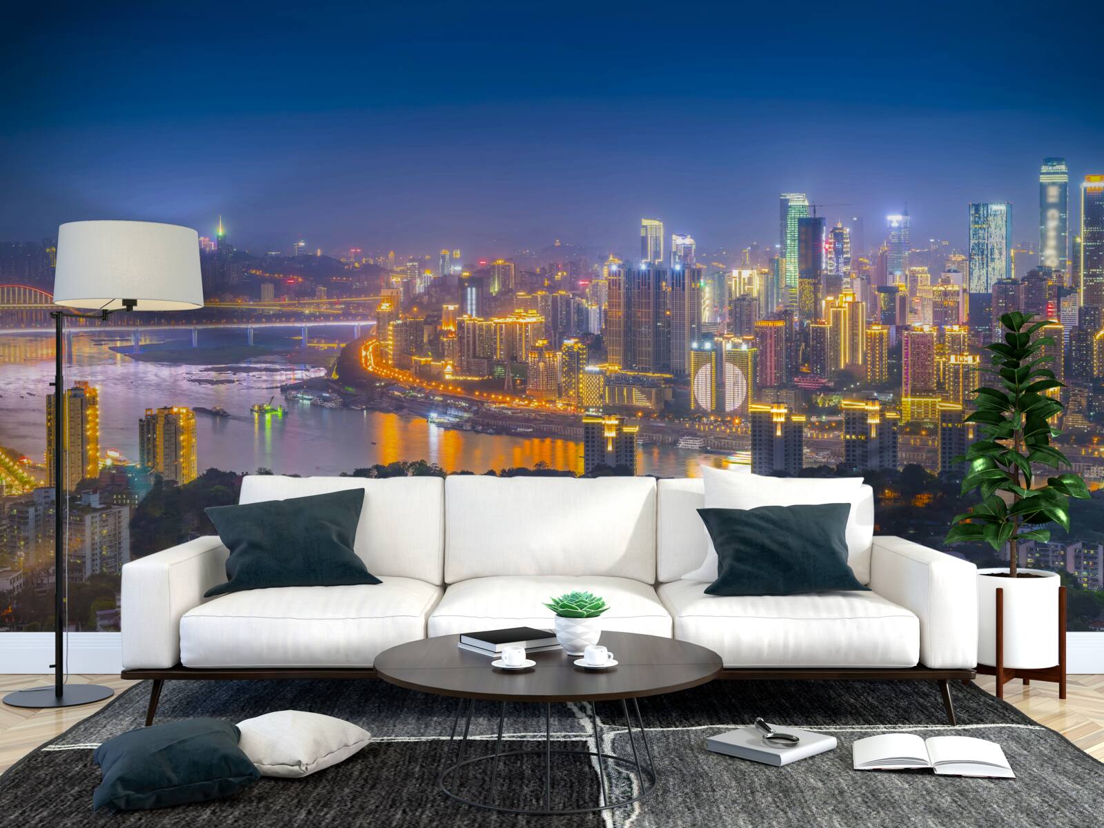 Papier peint la mégapole de la nuit moderne