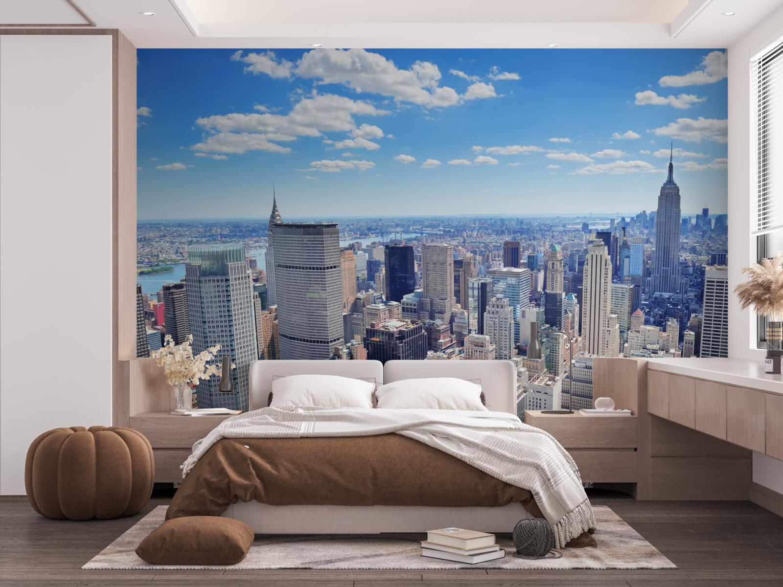 Papier peint au-dessus des gratte-ciel de new york