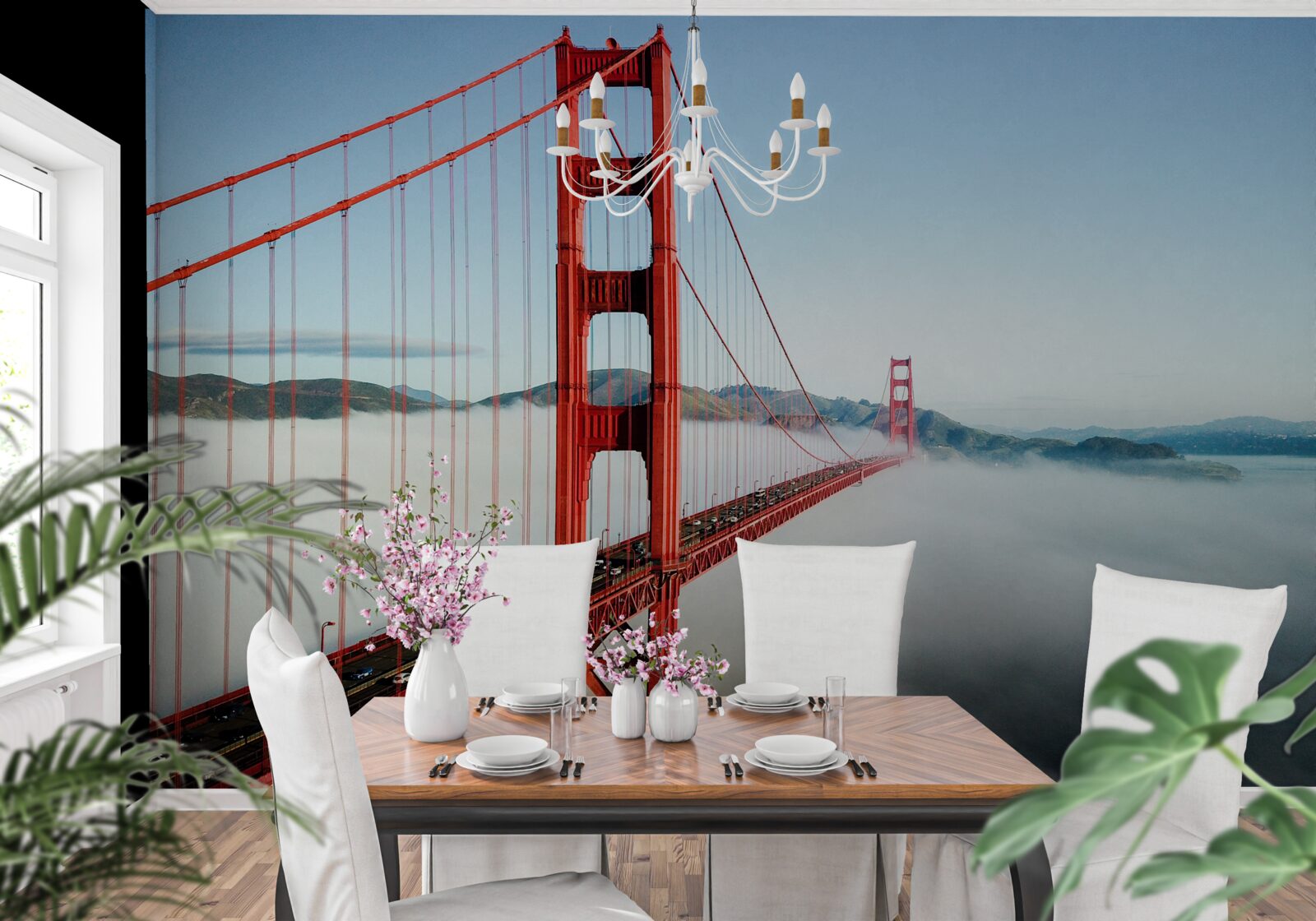 Papier peint le brouillard enveloppe le golden gate bridge