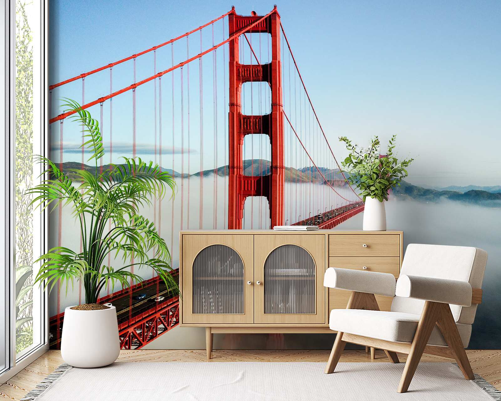 Papier peint le brouillard enveloppe le golden gate bridge