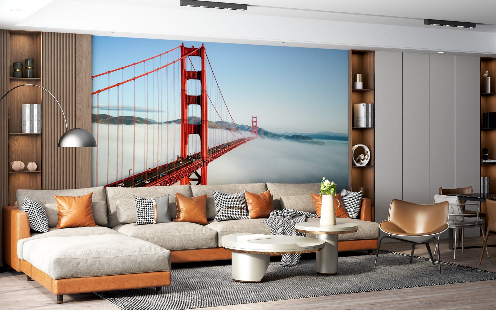 Papier peint le brouillard enveloppe le golden gate bridge