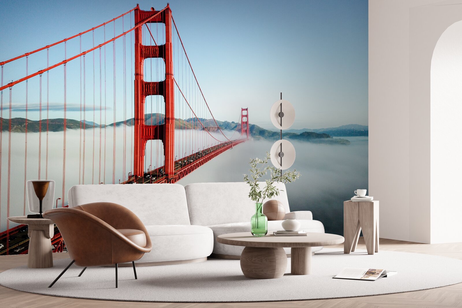 Papier peint le brouillard enveloppe le golden gate bridge