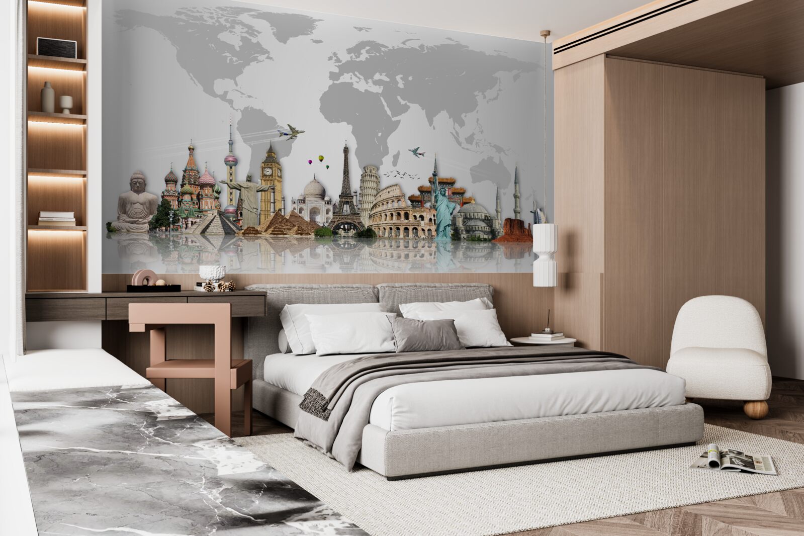 Papier peint structures architecturales populaires du monde