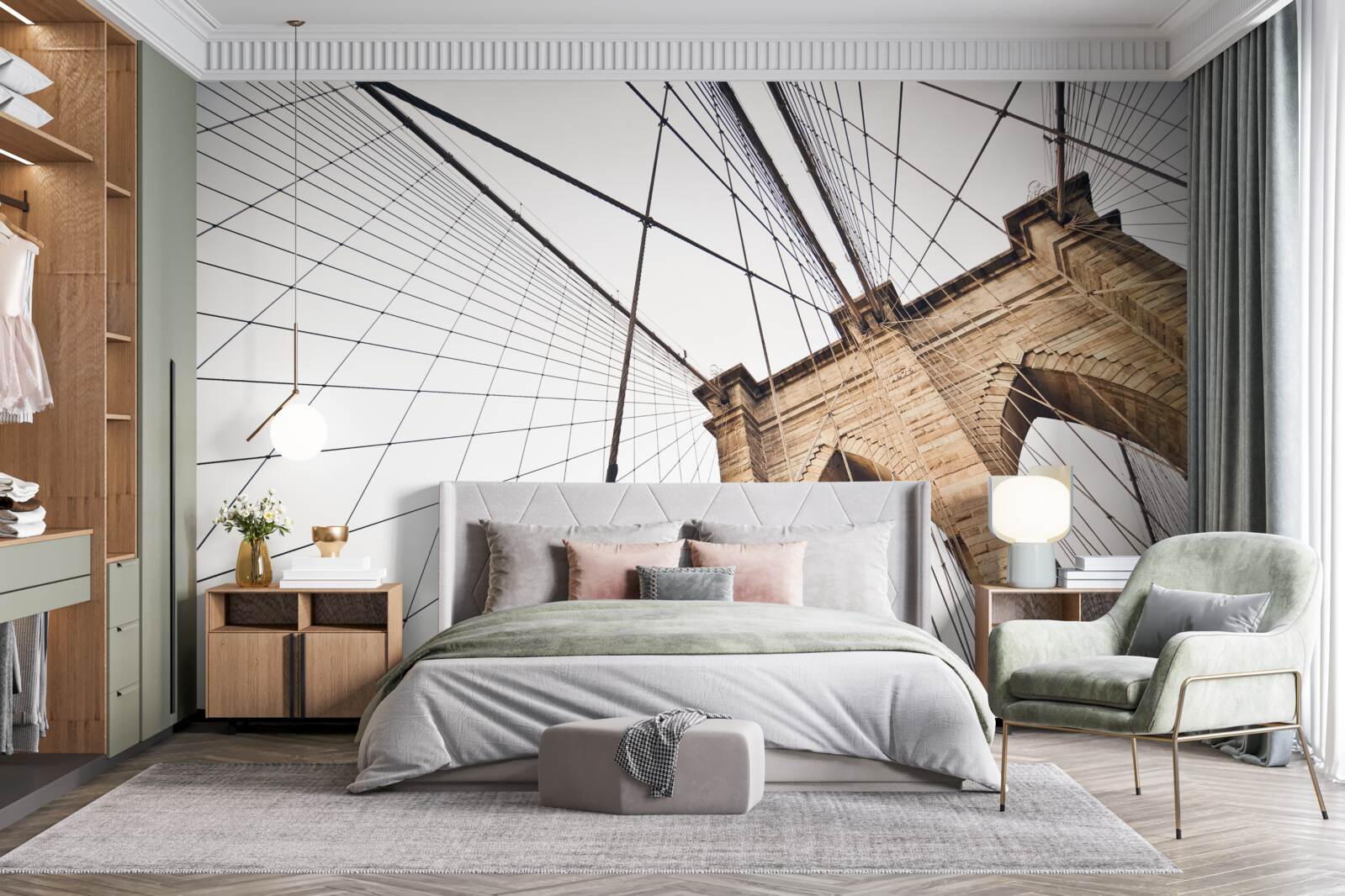 Papier peint le projet de pont de brooklyn