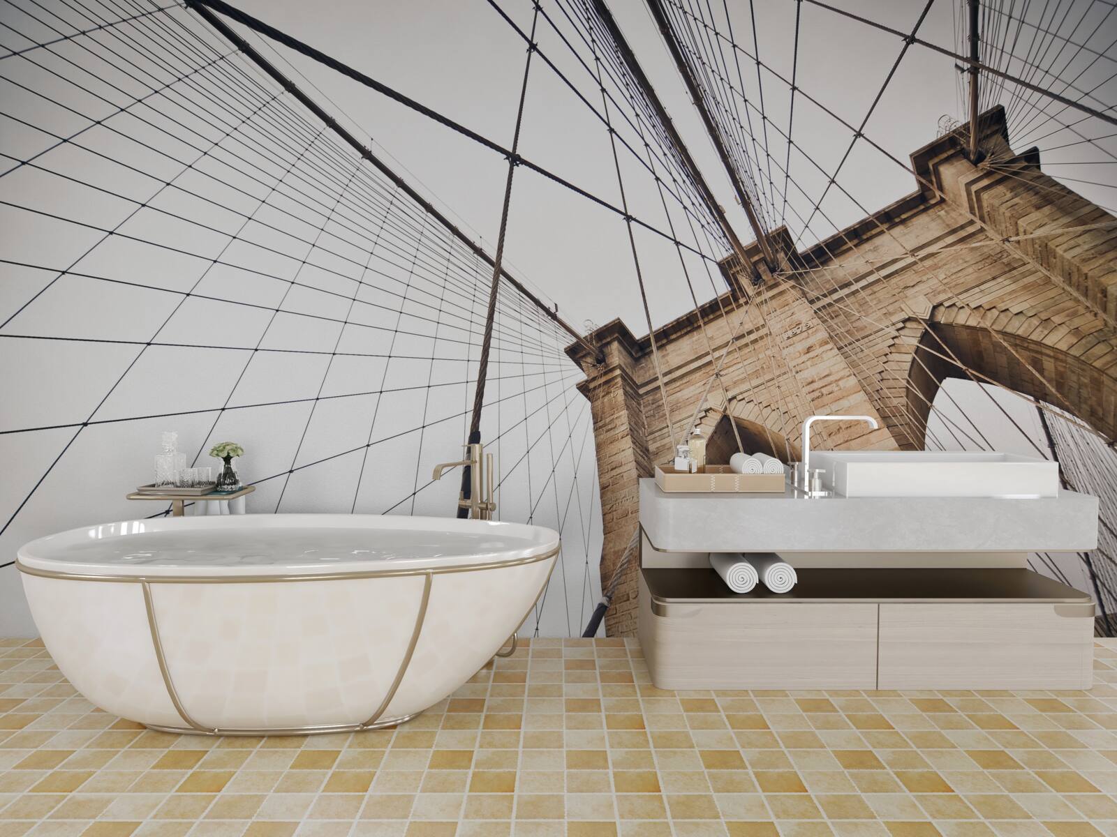 Papier peint le projet de pont de brooklyn