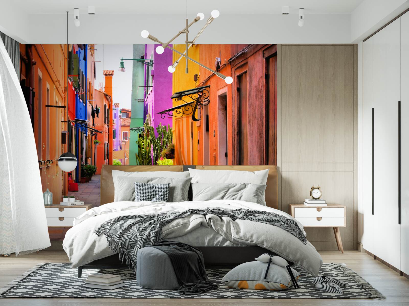 Papier peint rue étroite très lumineuse