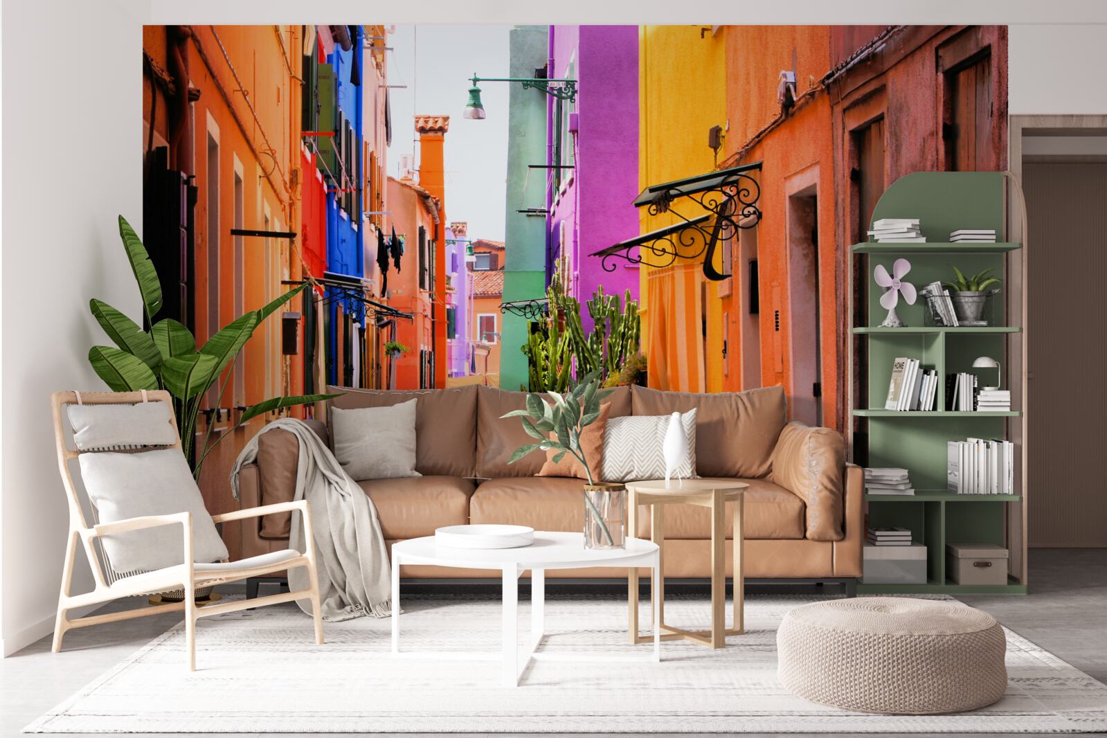 Papier peint rue étroite très lumineuse