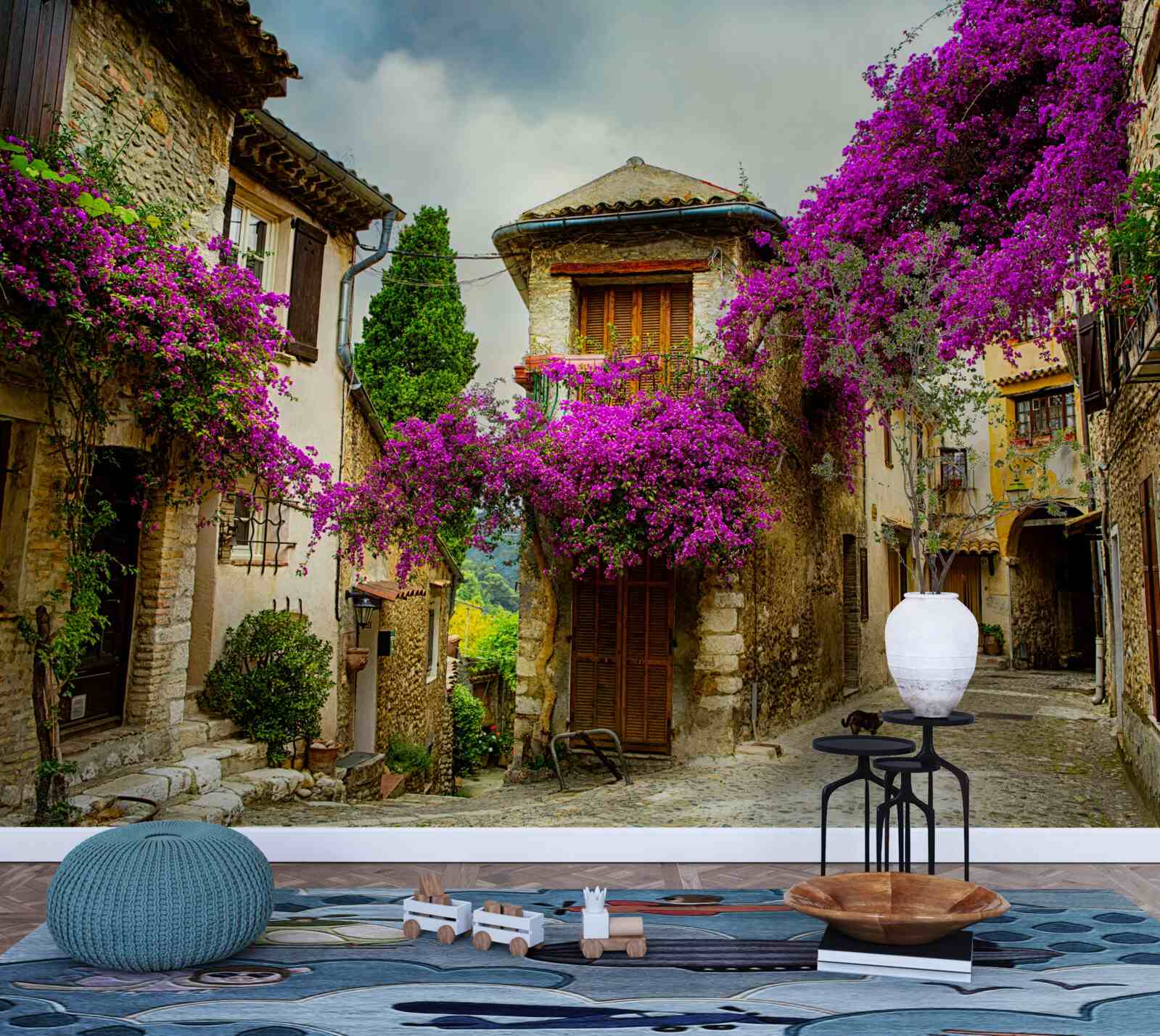 Papier peint une rue de provence qui respire le confort et la chaleur