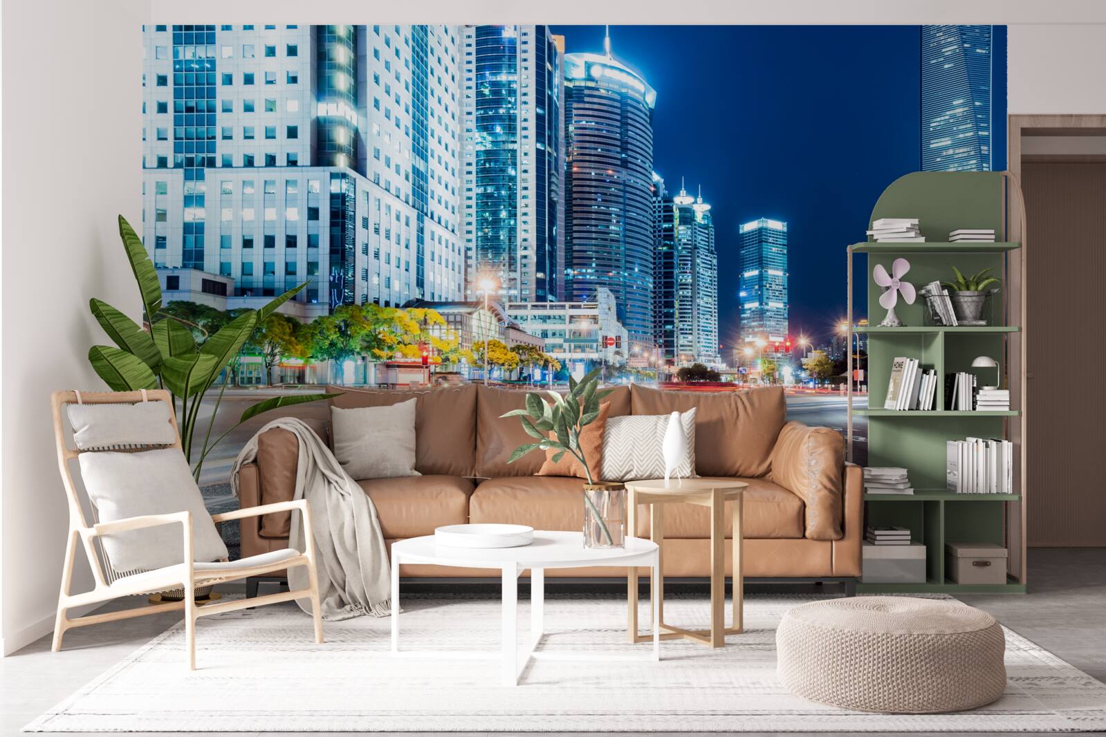 Papier peint autoroute de la ville de nuit sans âme