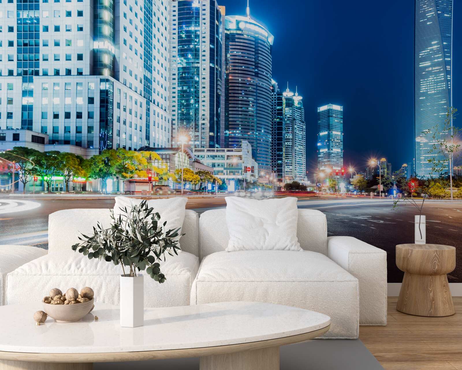 Papier peint autoroute de la ville de nuit sans âme