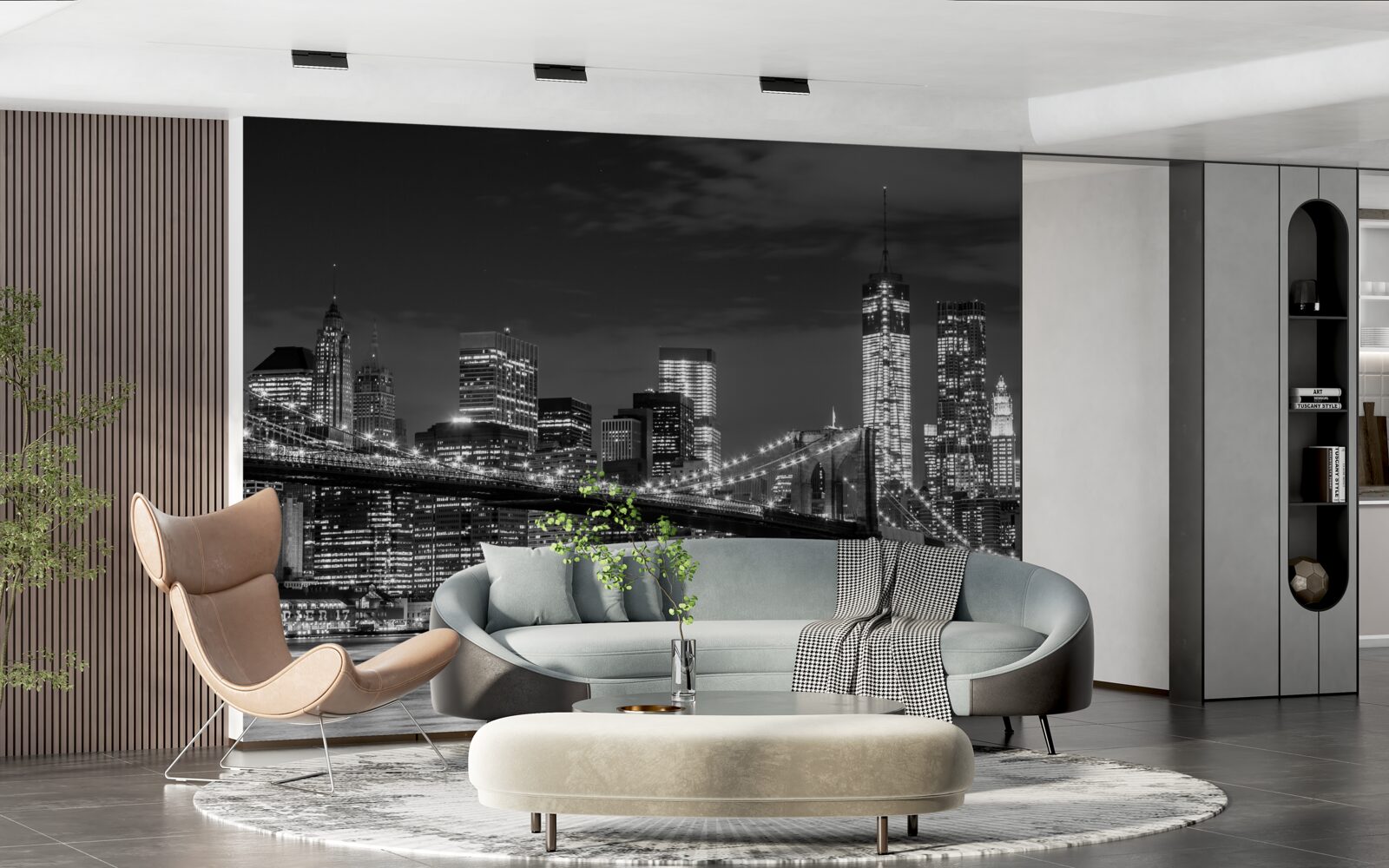 Papier peint métropole monochrome