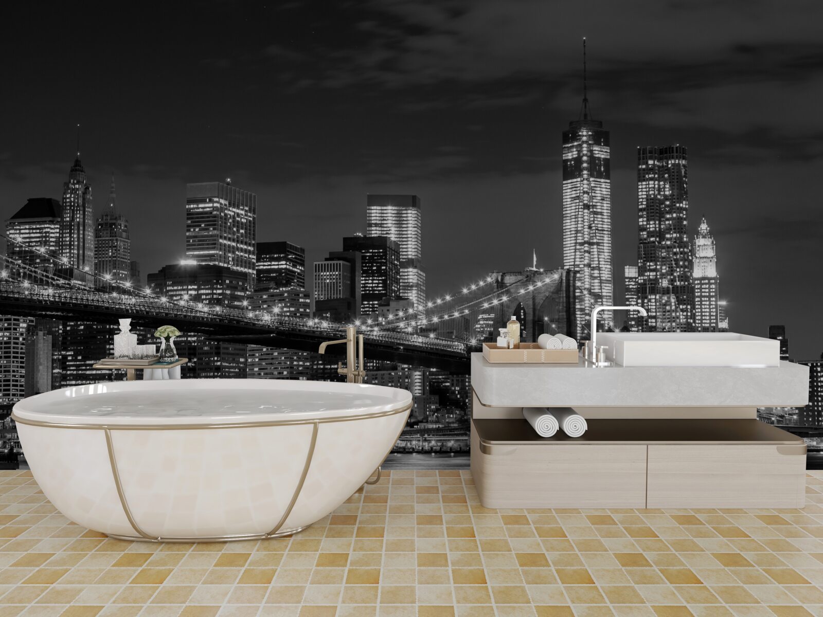 Papier peint métropole monochrome