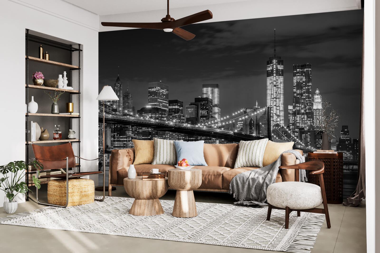 Papier peint métropole monochrome