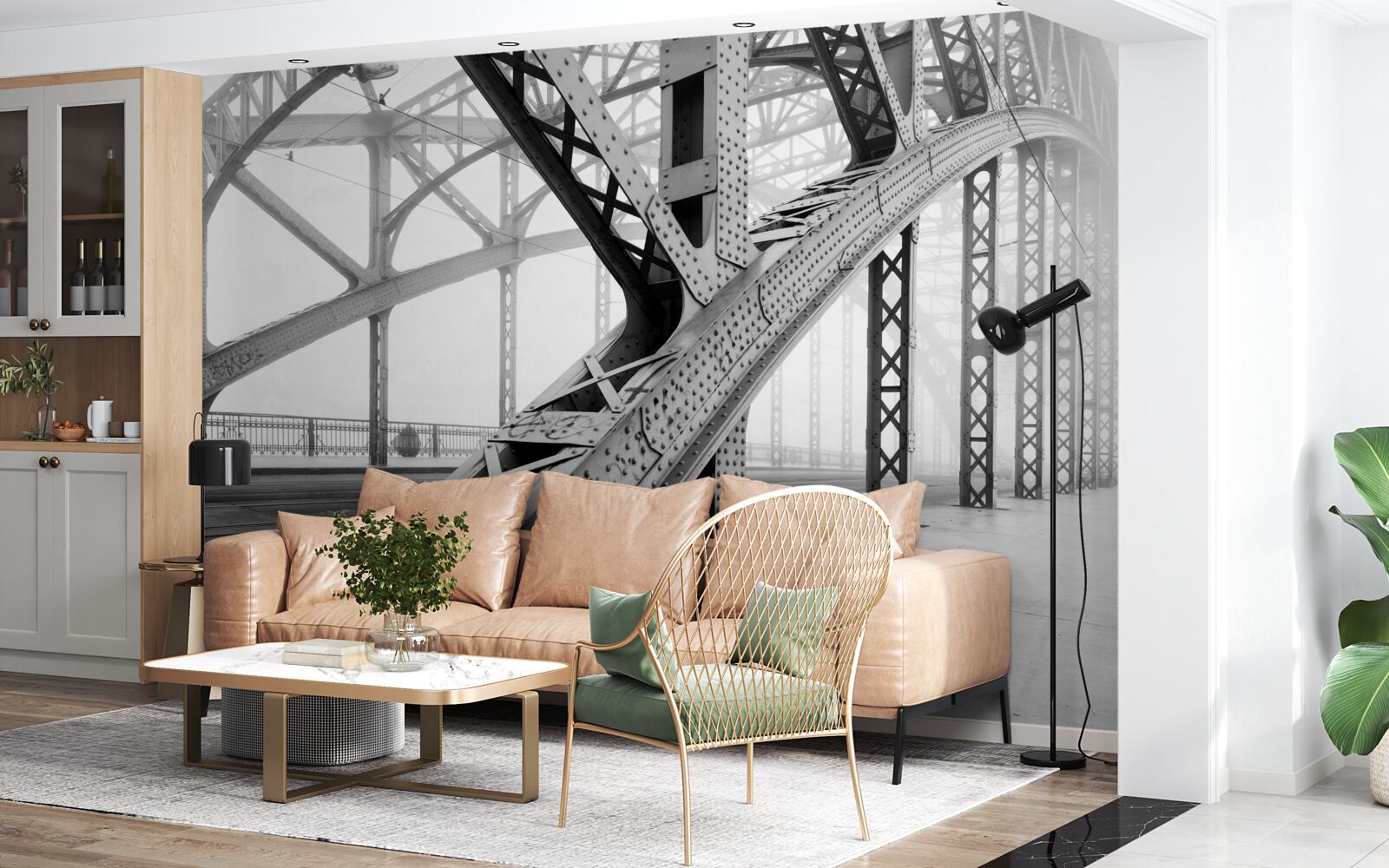 Papier peint éléments en acier du pont