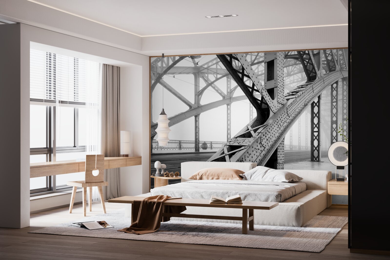 Papier peint éléments en acier du pont