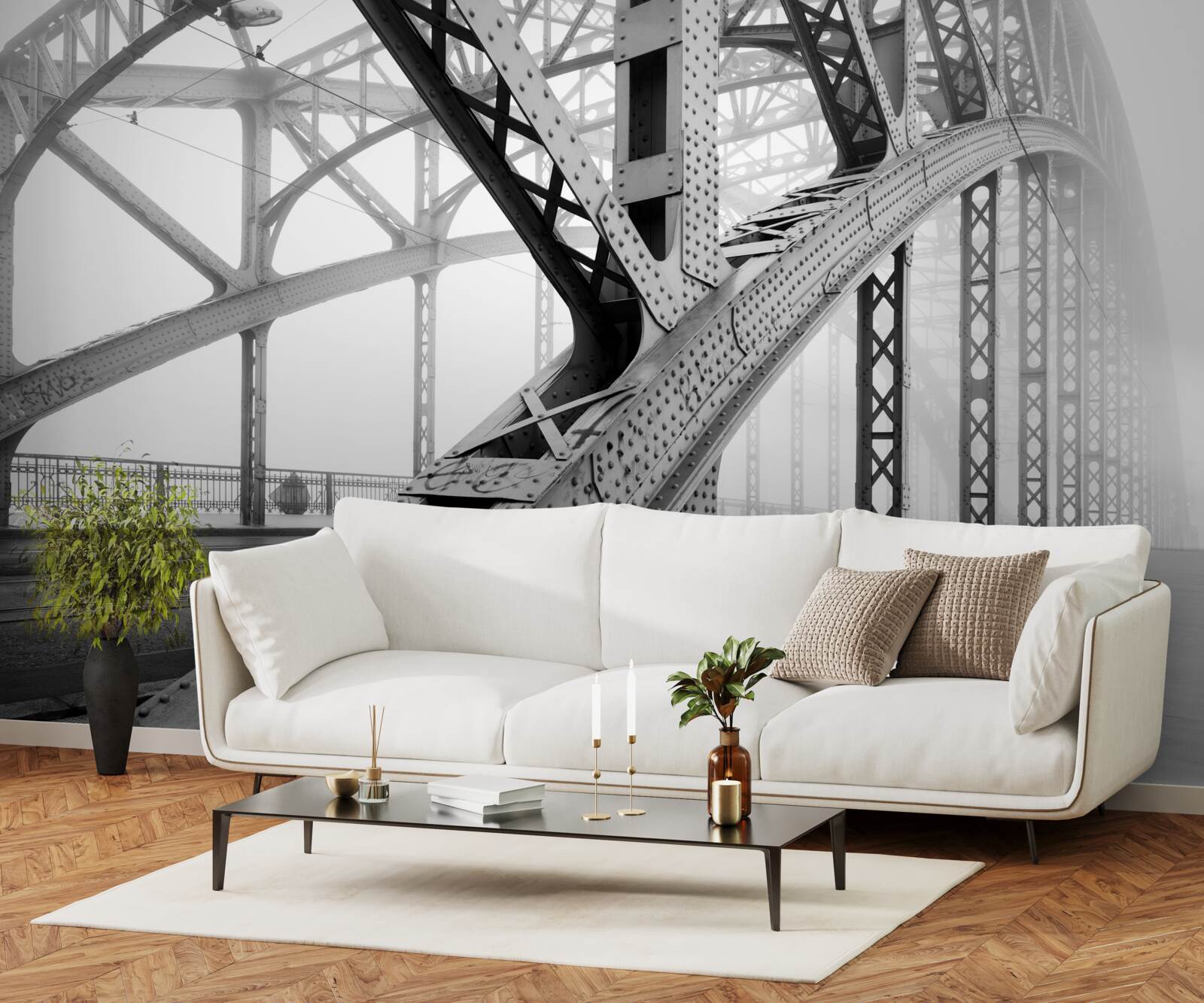 Papier peint éléments en acier du pont