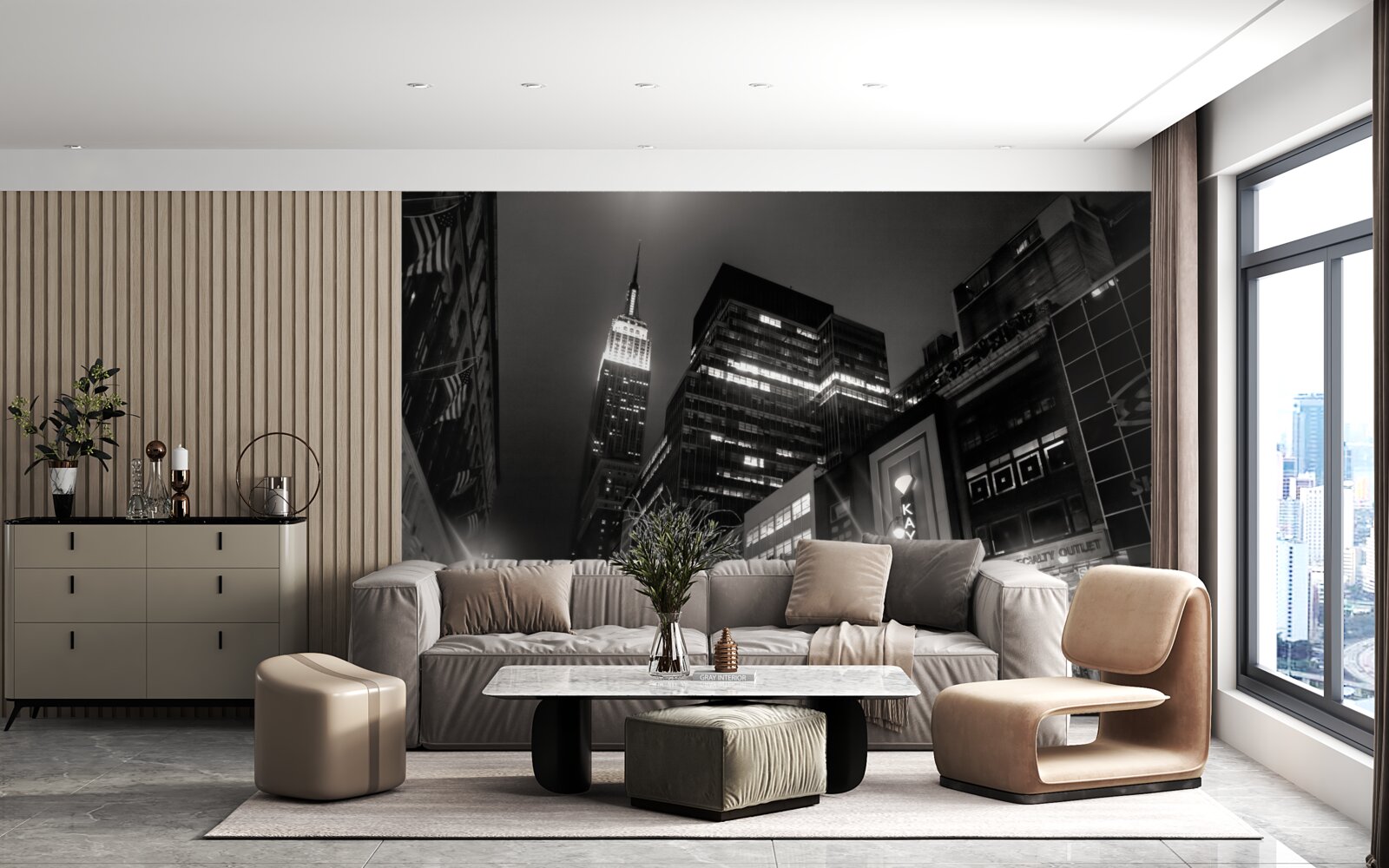 Papier peint megapolis avenue w nocy