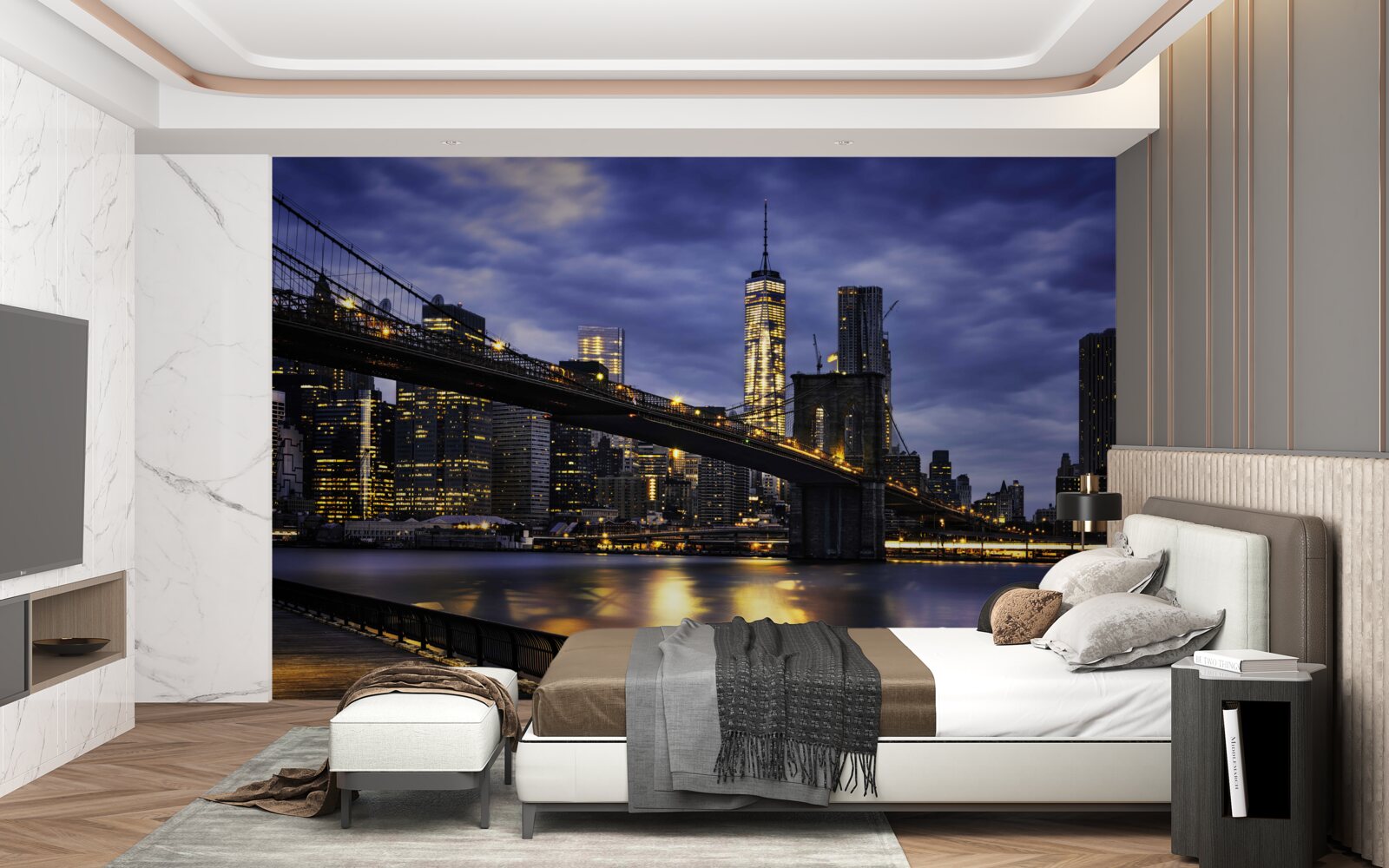 Papier peint esaplanade sur le pont de brooklyn