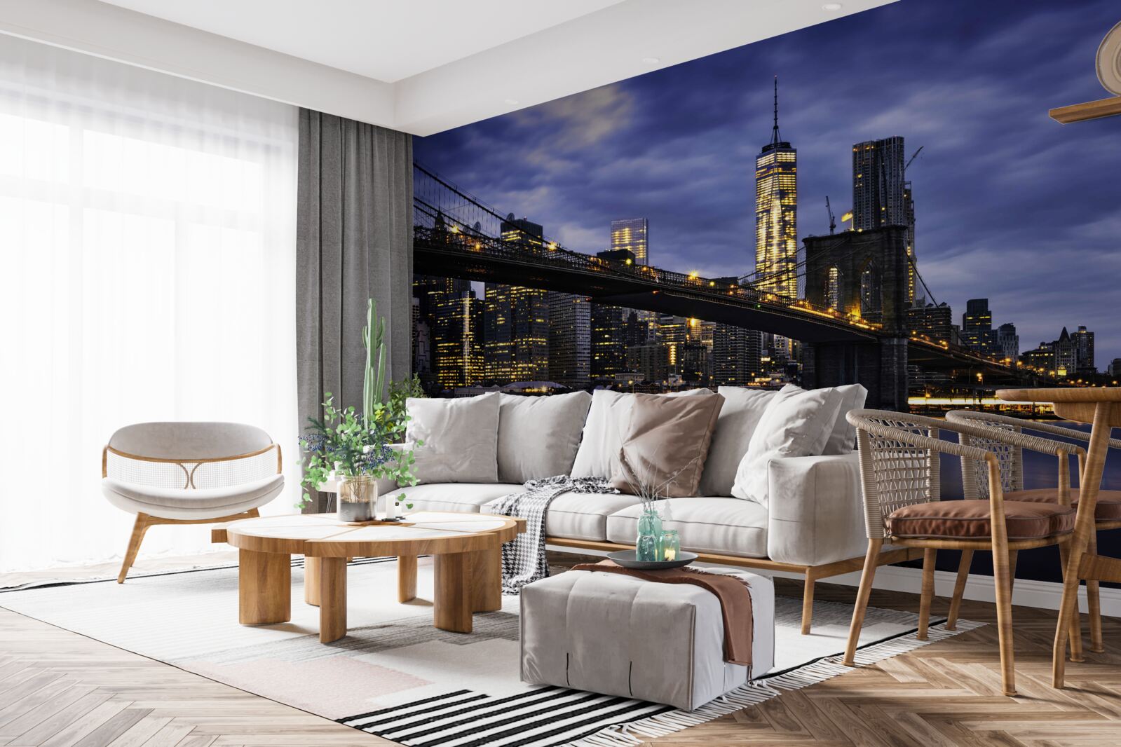 Papier peint esaplanade sur le pont de brooklyn