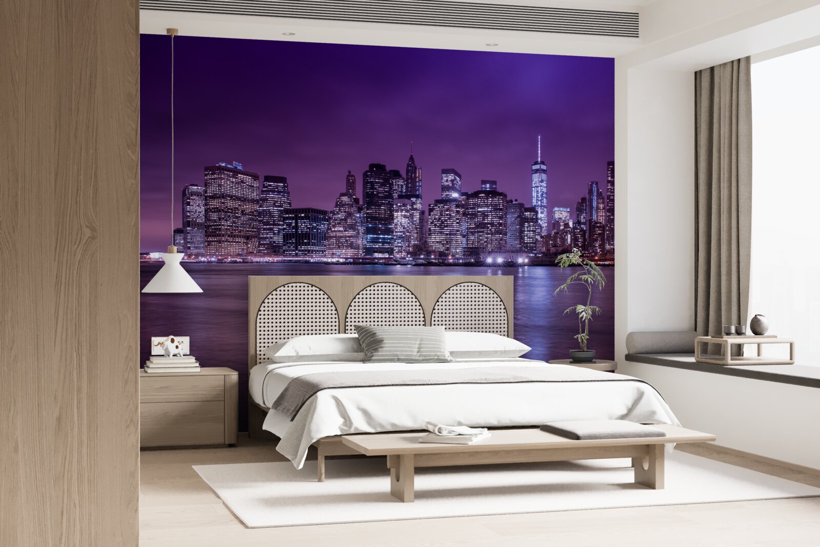 Papier peint de nombreuses lumières allumées aux fenêtres des gratte-ciel