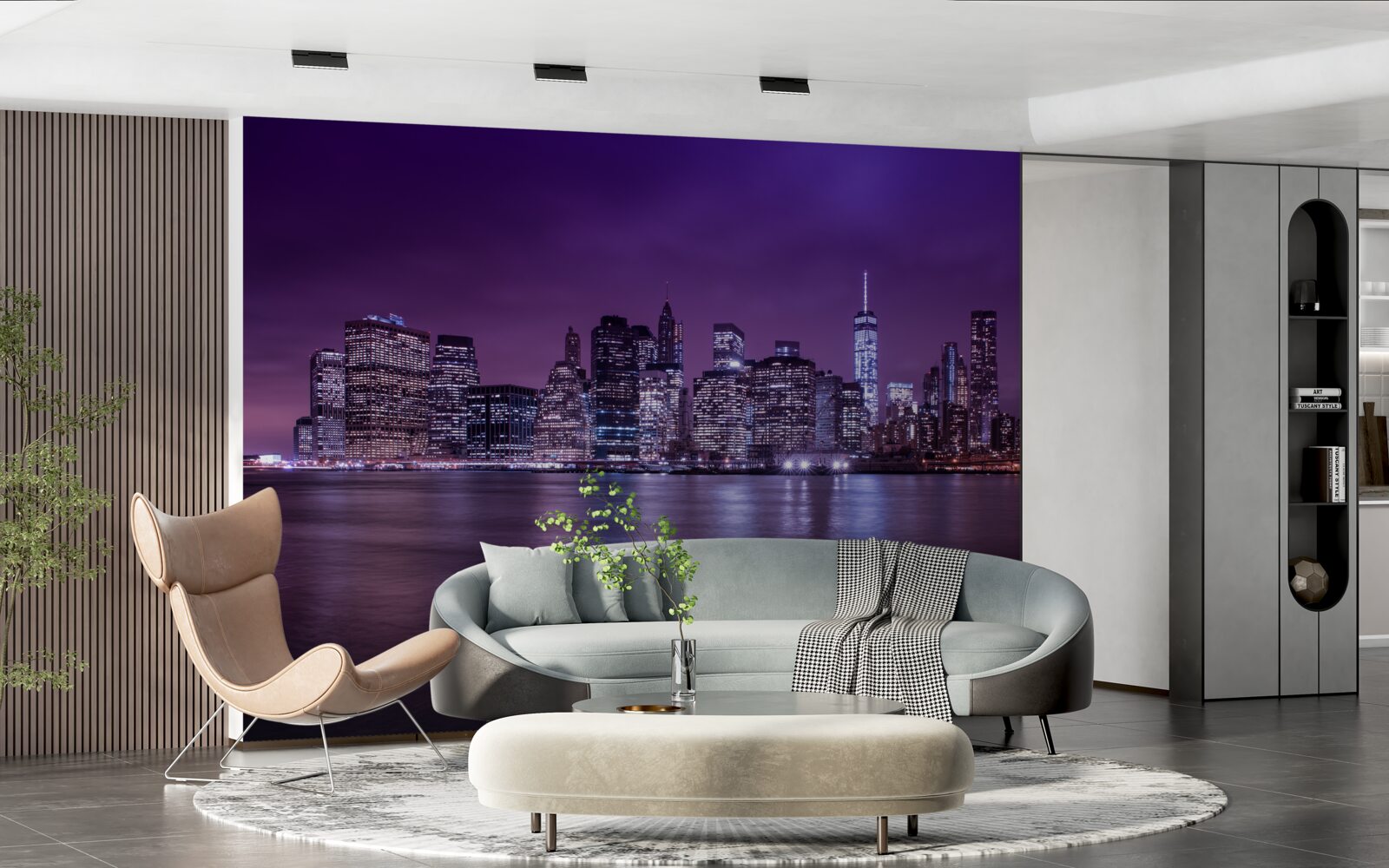 Papier peint de nombreuses lumières allumées aux fenêtres des gratte-ciel