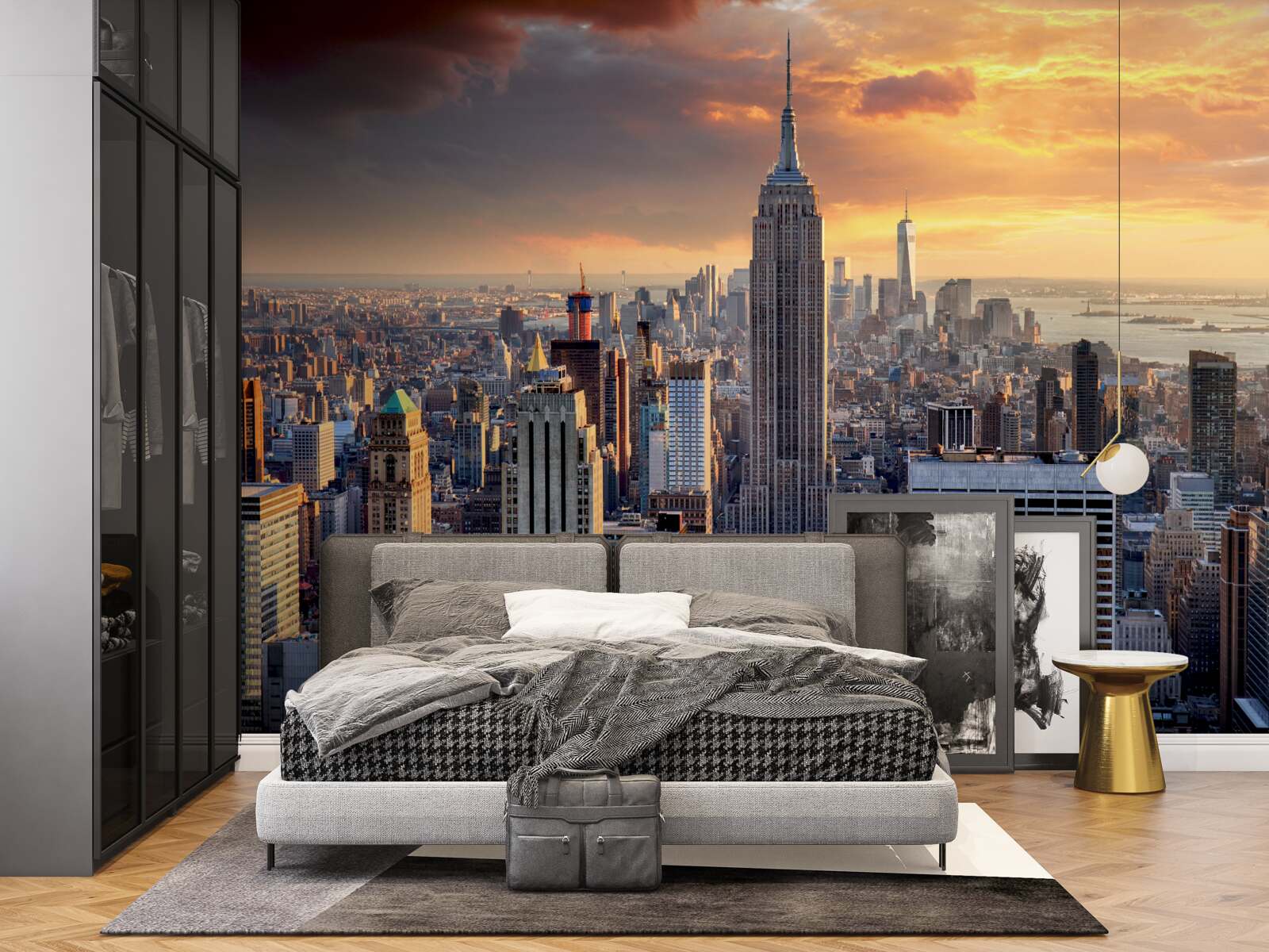 Papier peint le soleil se couche sur new york