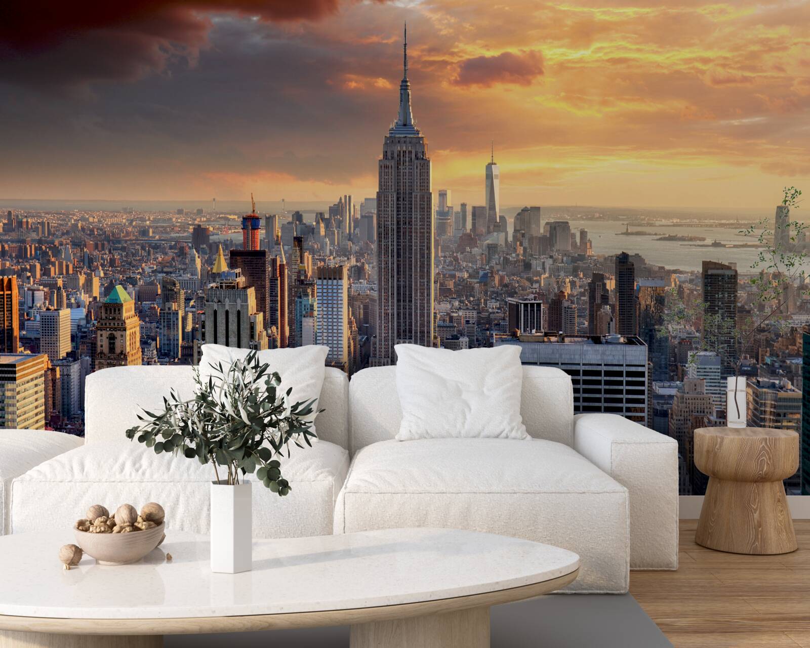 Papier peint le soleil se couche sur new york