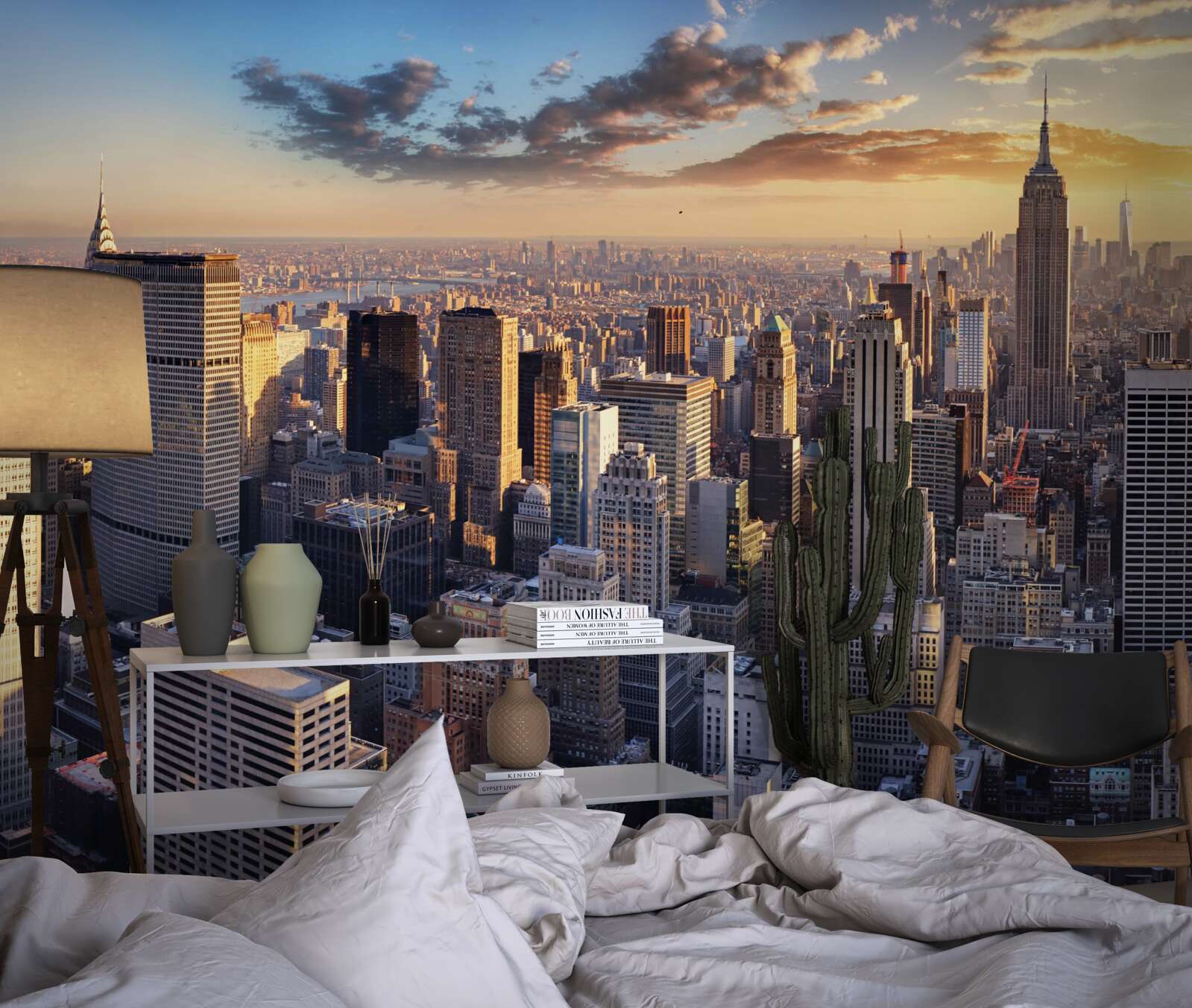 Papier peint le coucher de soleil illumine new york