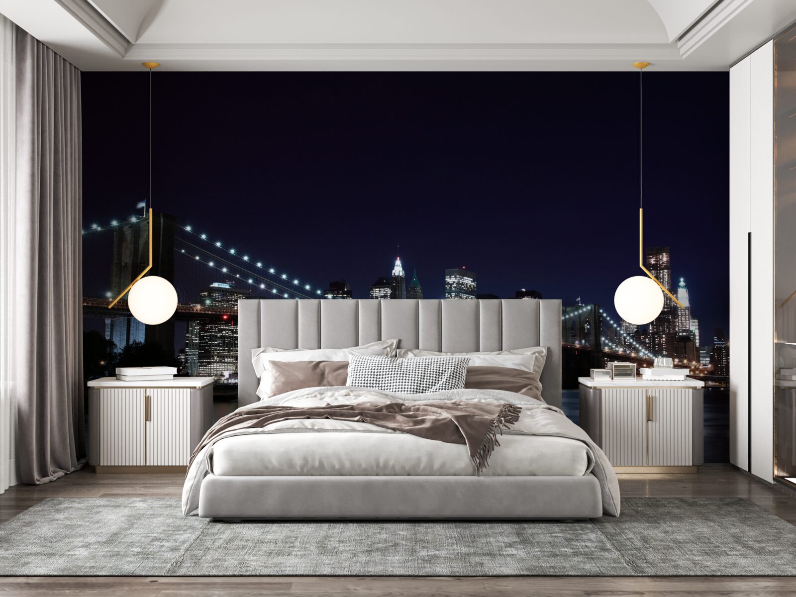 Papier peint Lumières du pont de Brooklyn