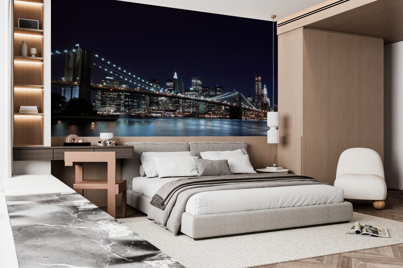 Papier peint Lumières du pont de Brooklyn