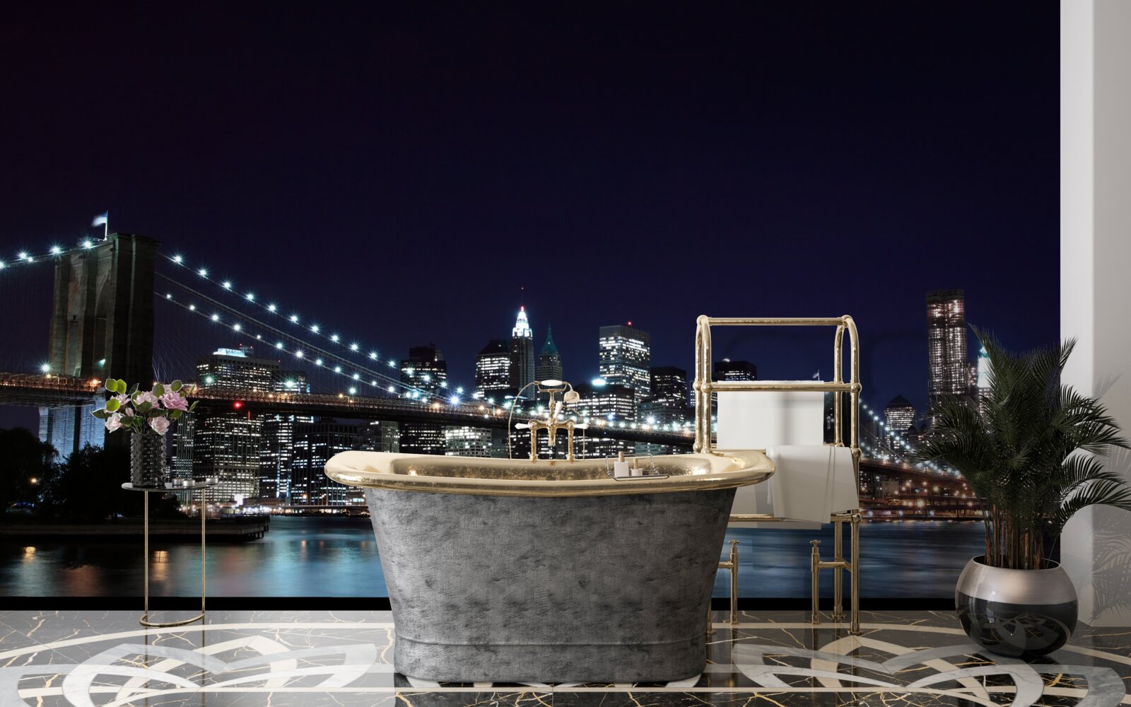 Papier peint Lumières du pont de Brooklyn