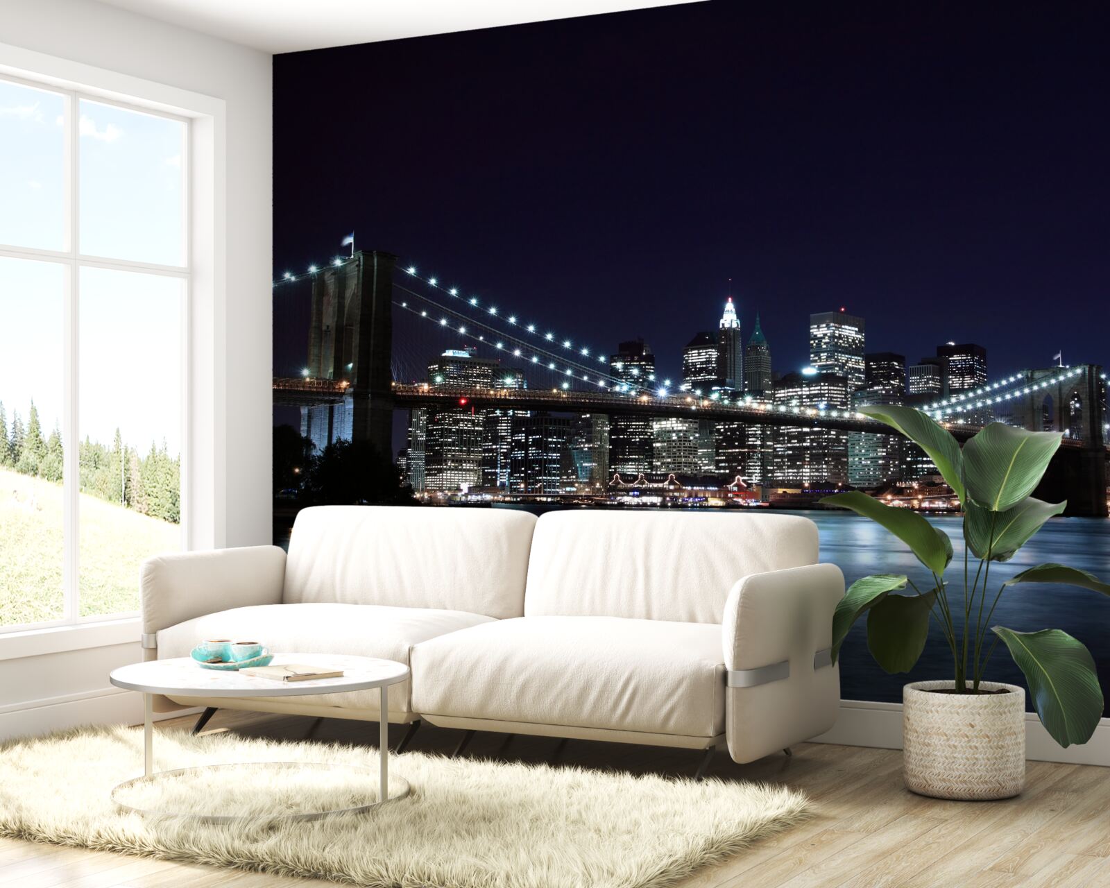 Papier peint Lumières du pont de Brooklyn